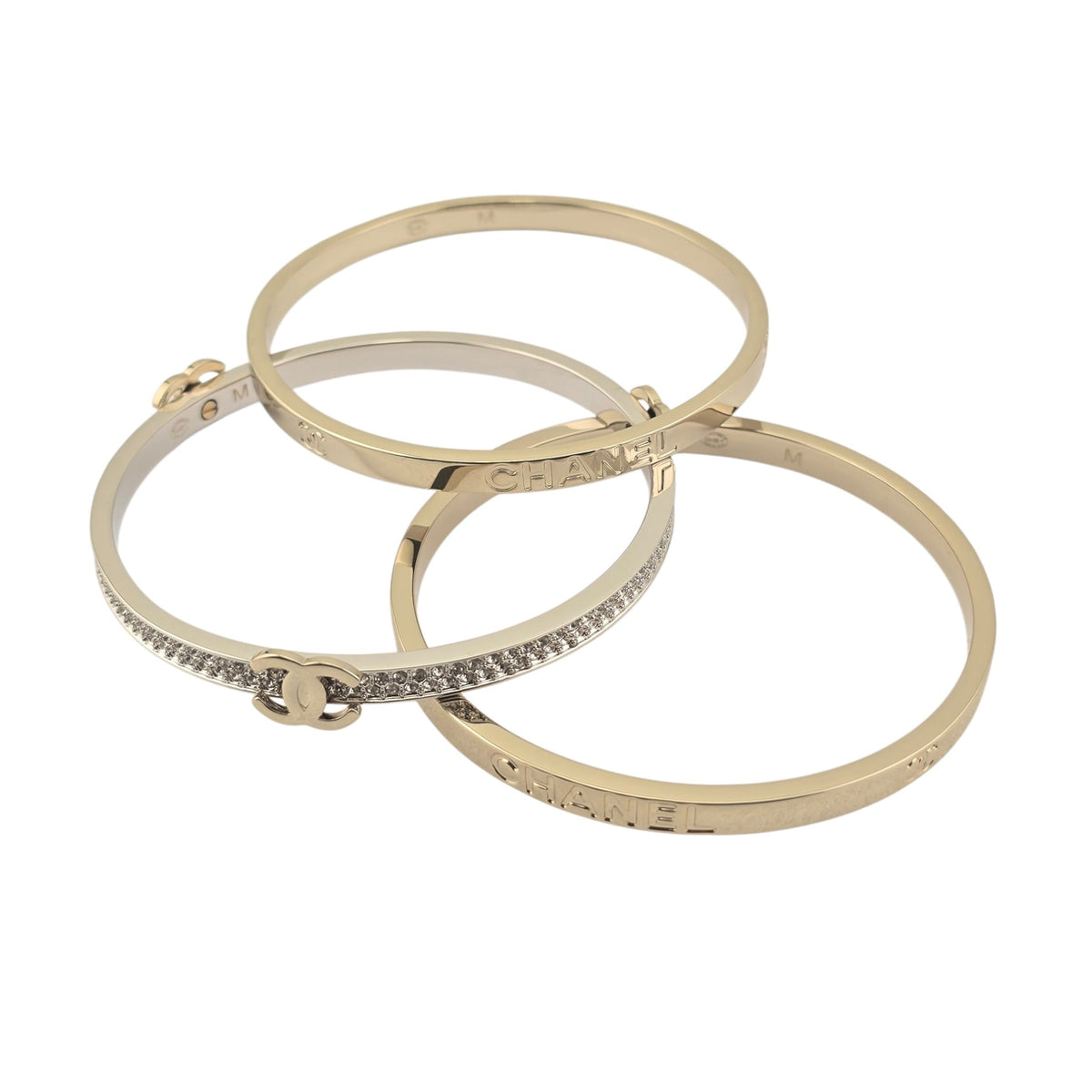 Chanel CC Cuff Bangle Gold Set M 2026 CHANEL