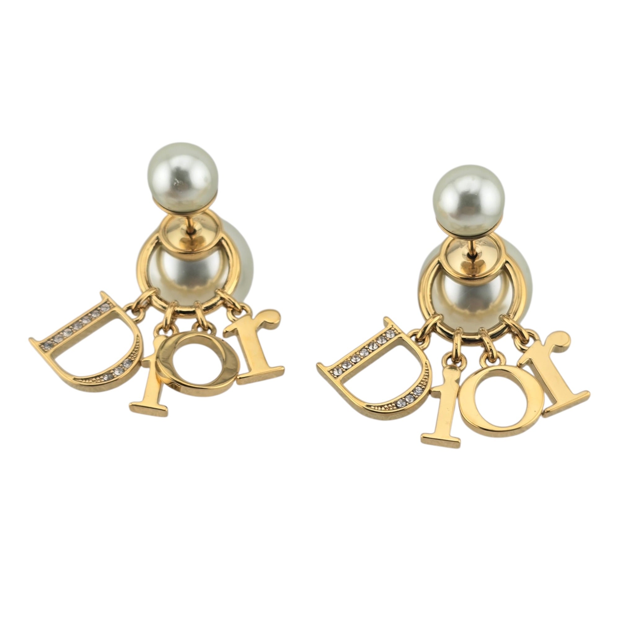 Christian Dior Tribales Faux Pearl Crystal Earrings DIOR