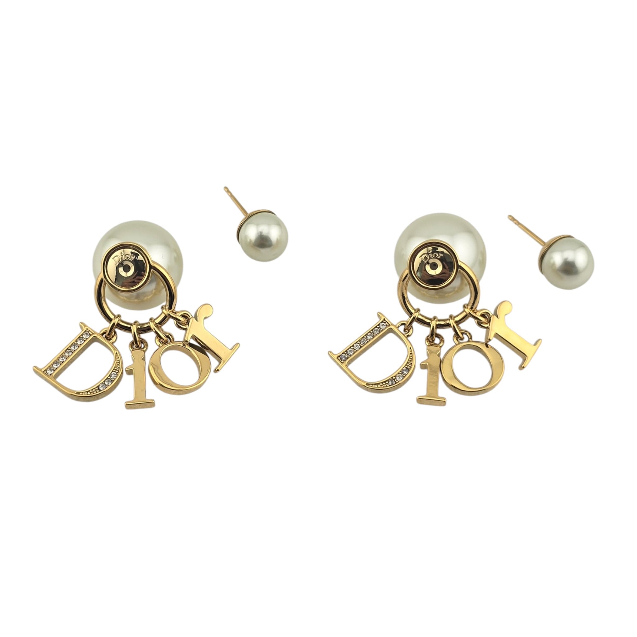 Christian Dior Tribales Faux Pearl Crystal Earrings DIOR