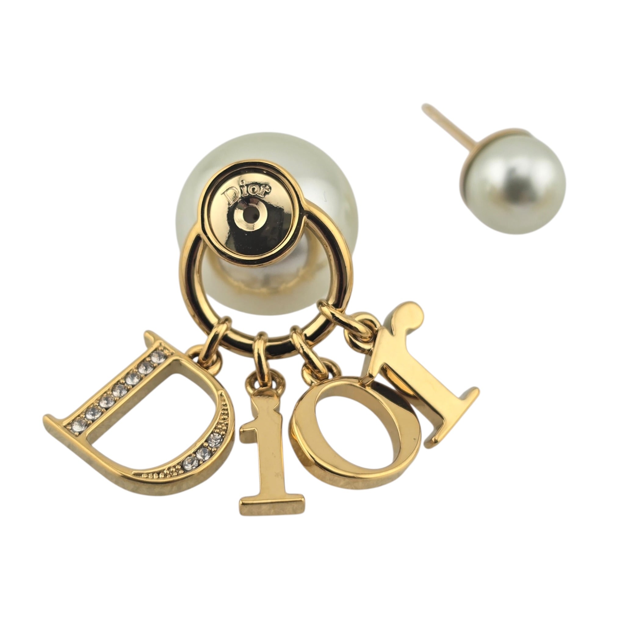 Christian Dior Tribales Faux Pearl Crystal Earrings DIOR