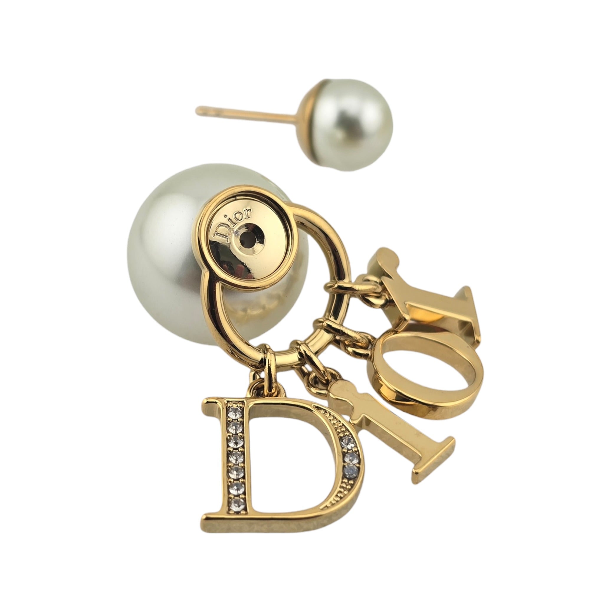 Christian Dior Tribales Faux Pearl Crystal Earrings DIOR