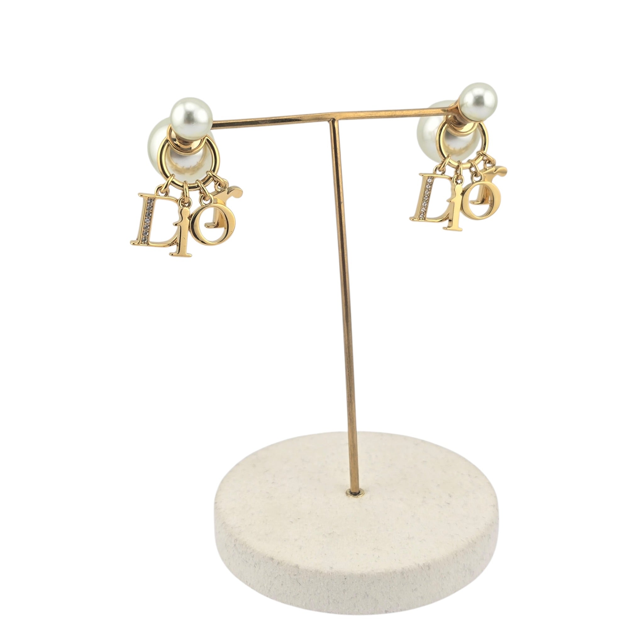 Christian Dior Tribales Faux Pearl Crystal Earrings DIOR