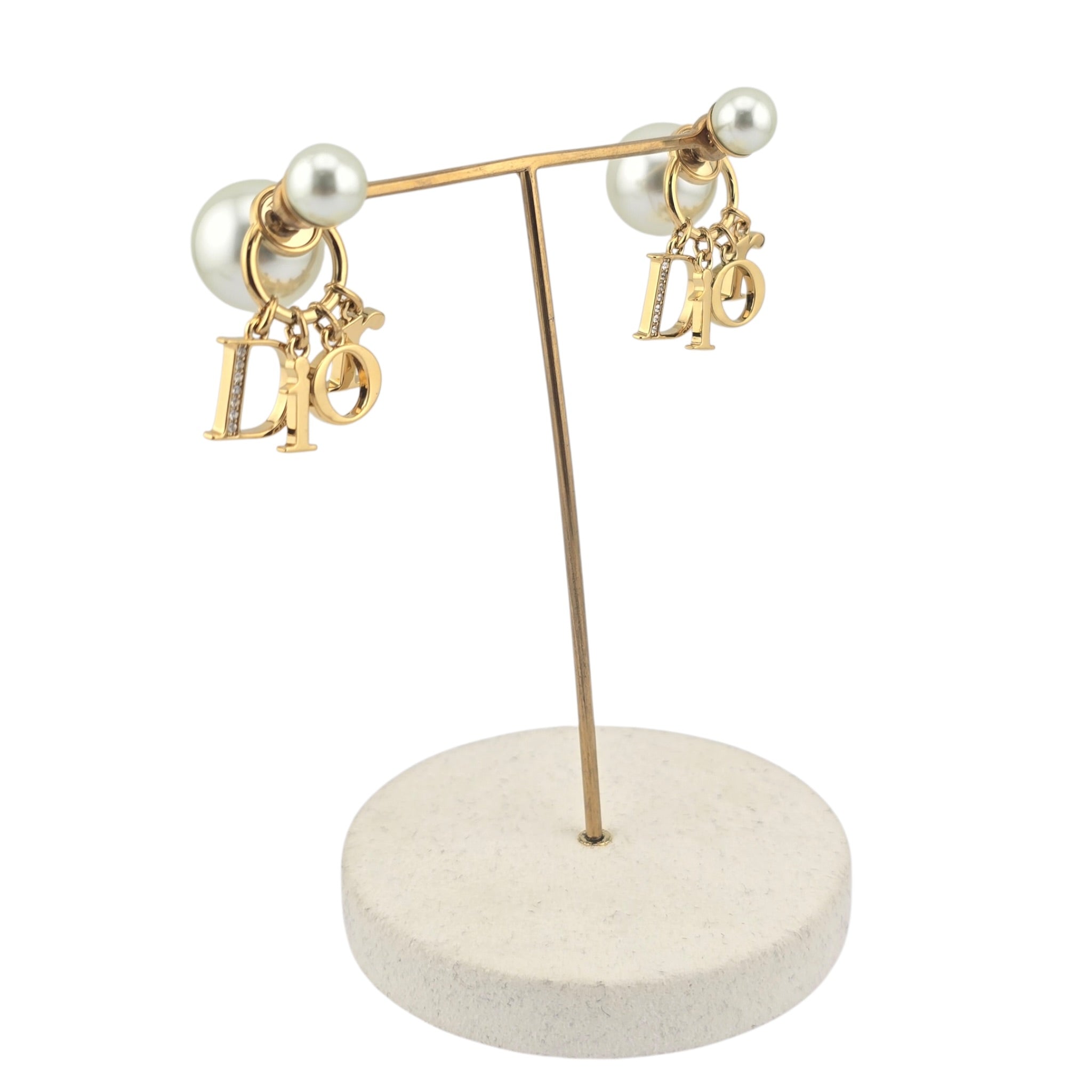 Christian Dior Tribales Faux Pearl Crystal Earrings DIOR