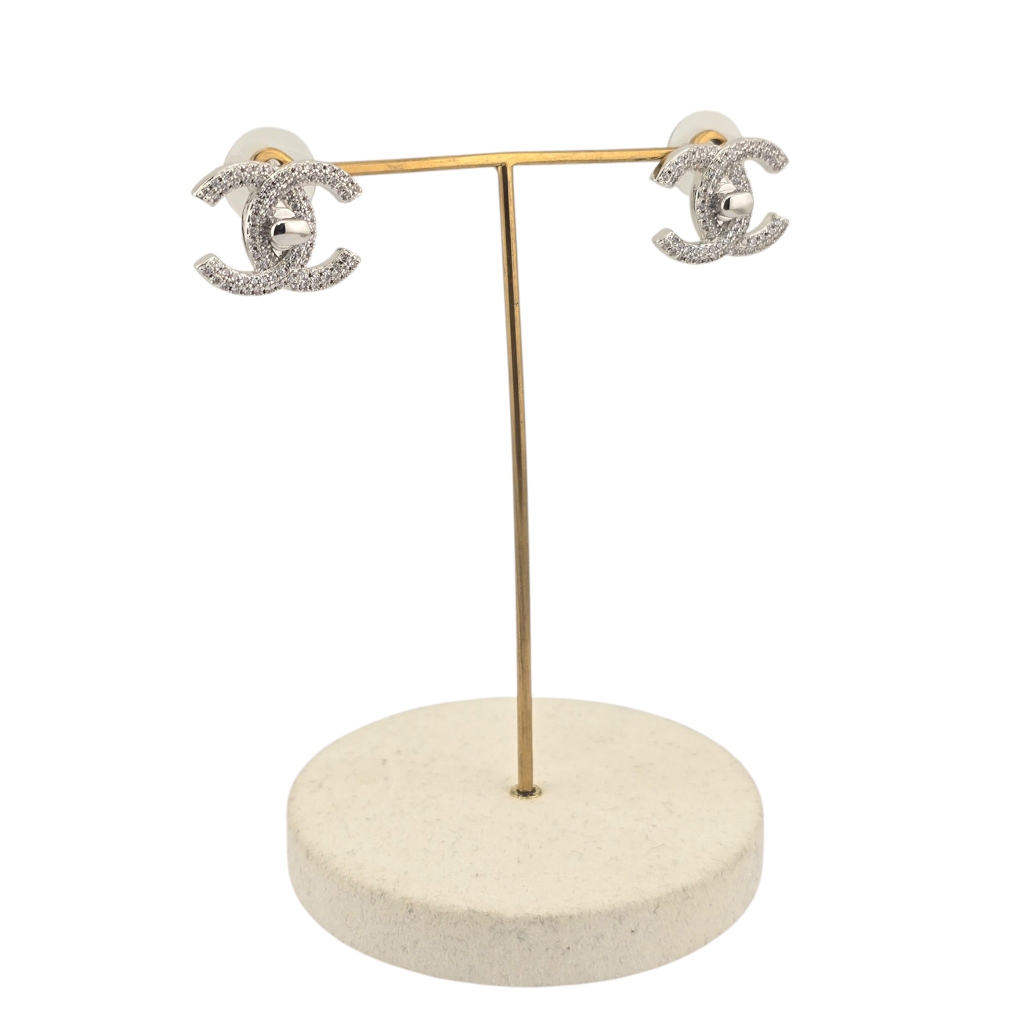 Chanel CC Crystal Turnlock Stud Earrings 2022 CHANEL