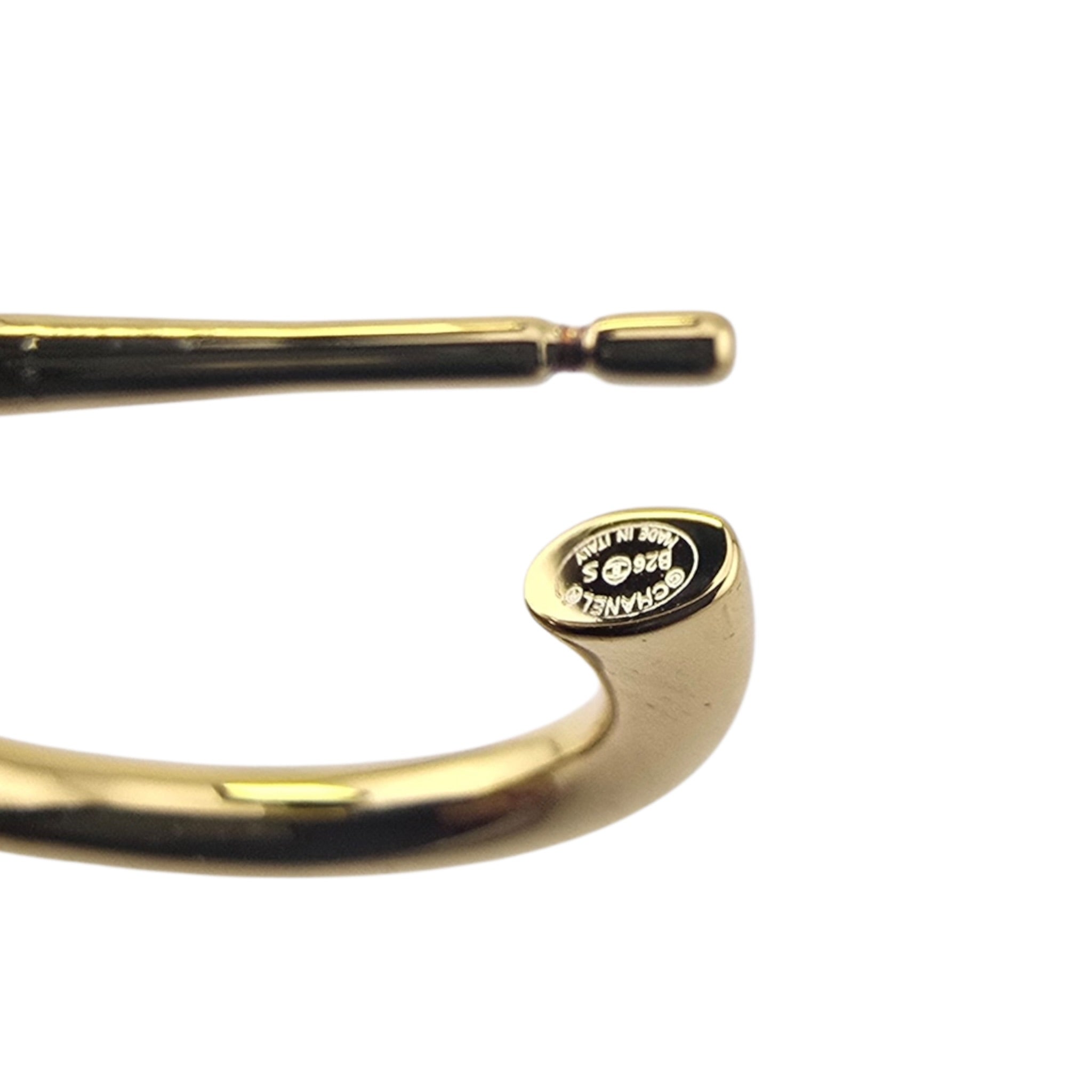 Chanel CC Gold Black Hoop Earrings 2026 CHANEL