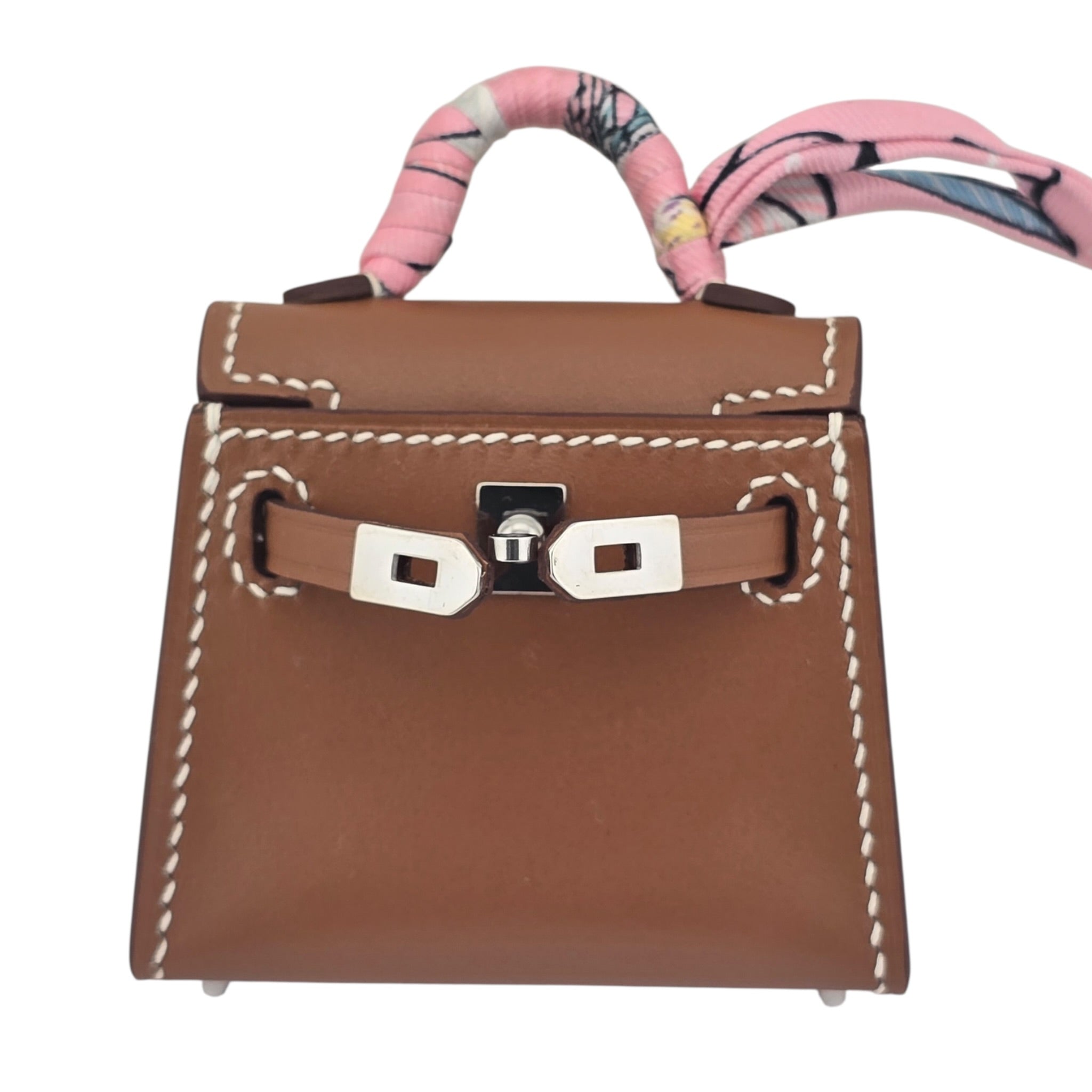 Hermès Tadelakt Mini Kelly Twilly Bag Charm Gold HERMES