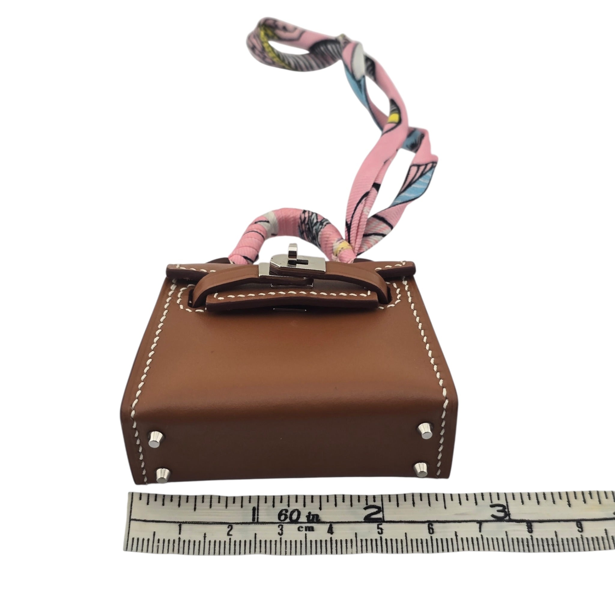 Hermès Tadelakt Mini Kelly Twilly Bag Charm Gold HERMES