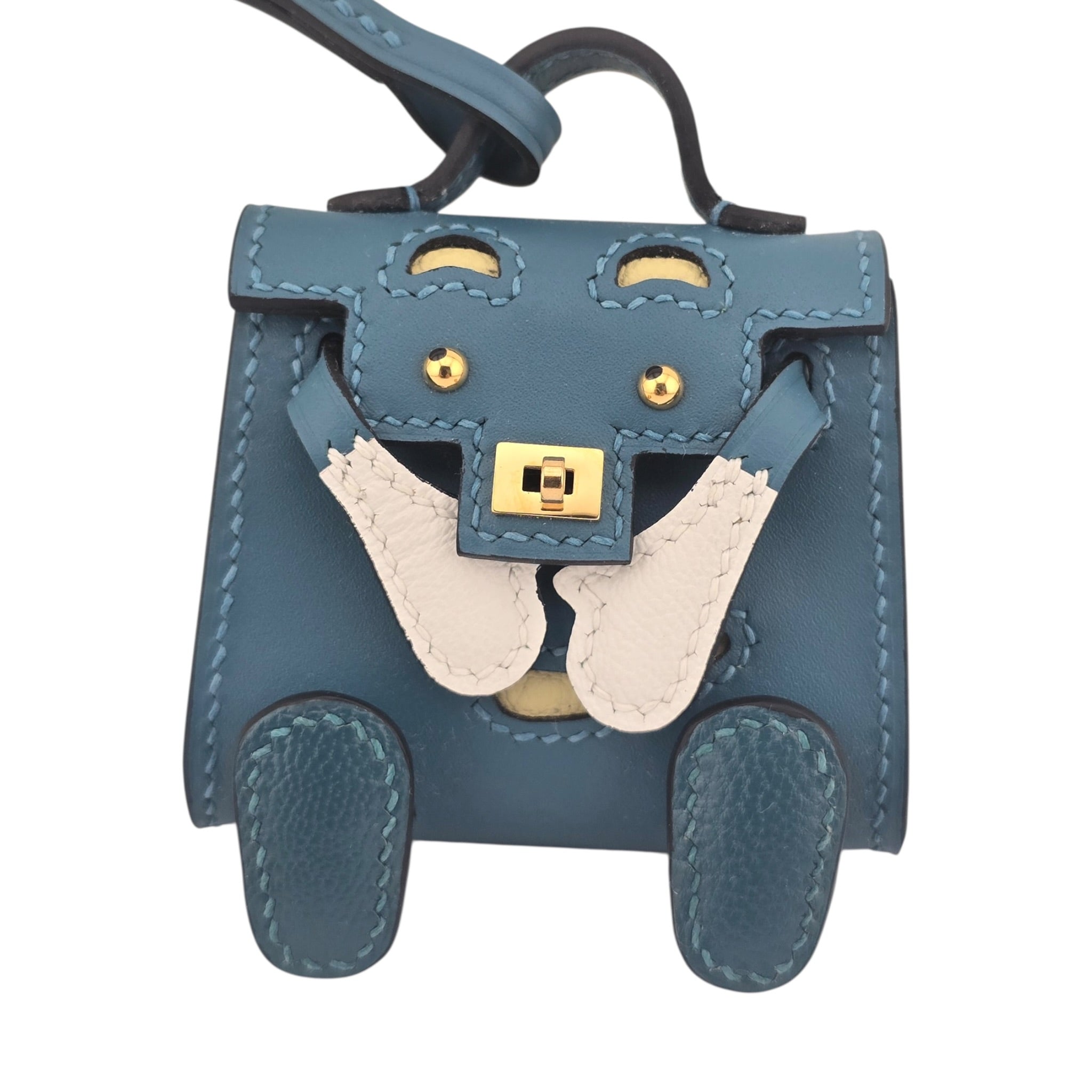 Hermès Quelle Idole Kelly Doll Bag Charm Bleu Izmir HERMES