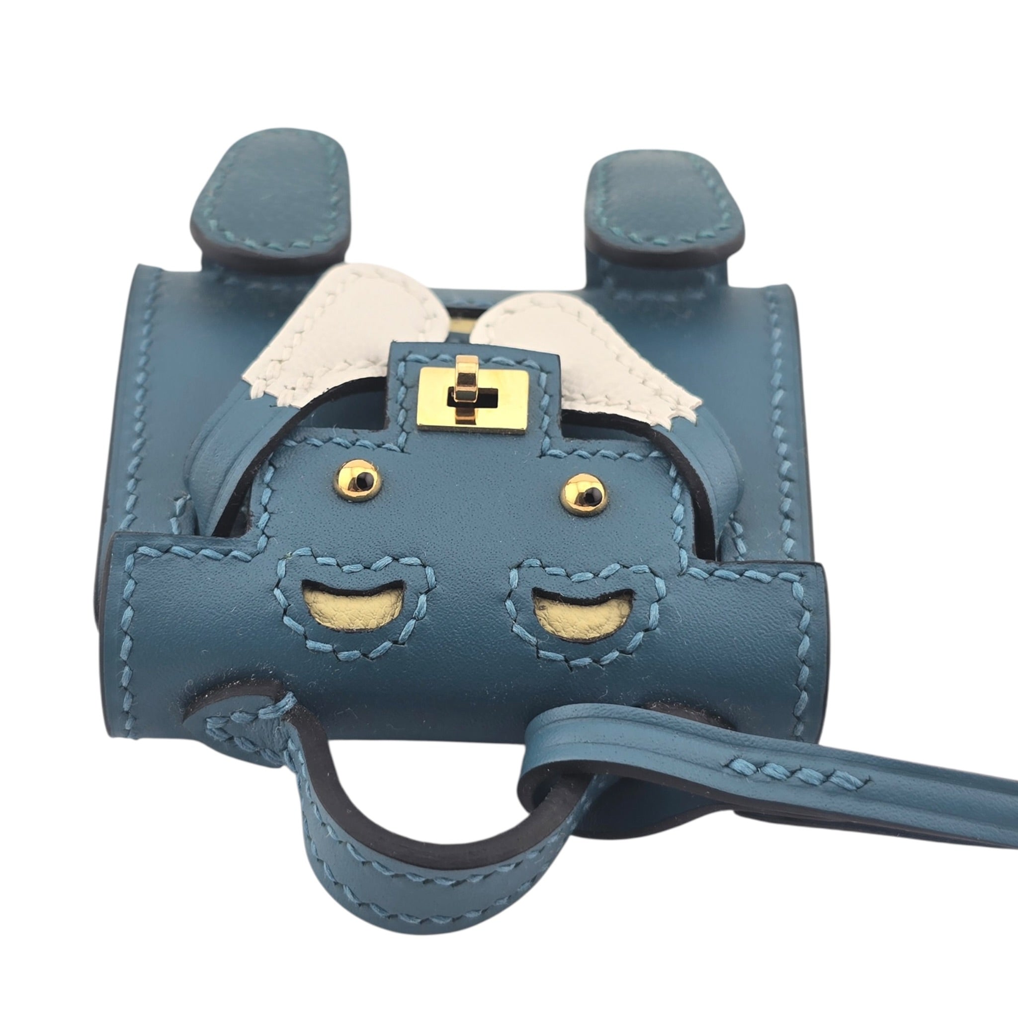 Hermès Quelle Idole Kelly Doll Bag Charm Bleu Izmir HERMES