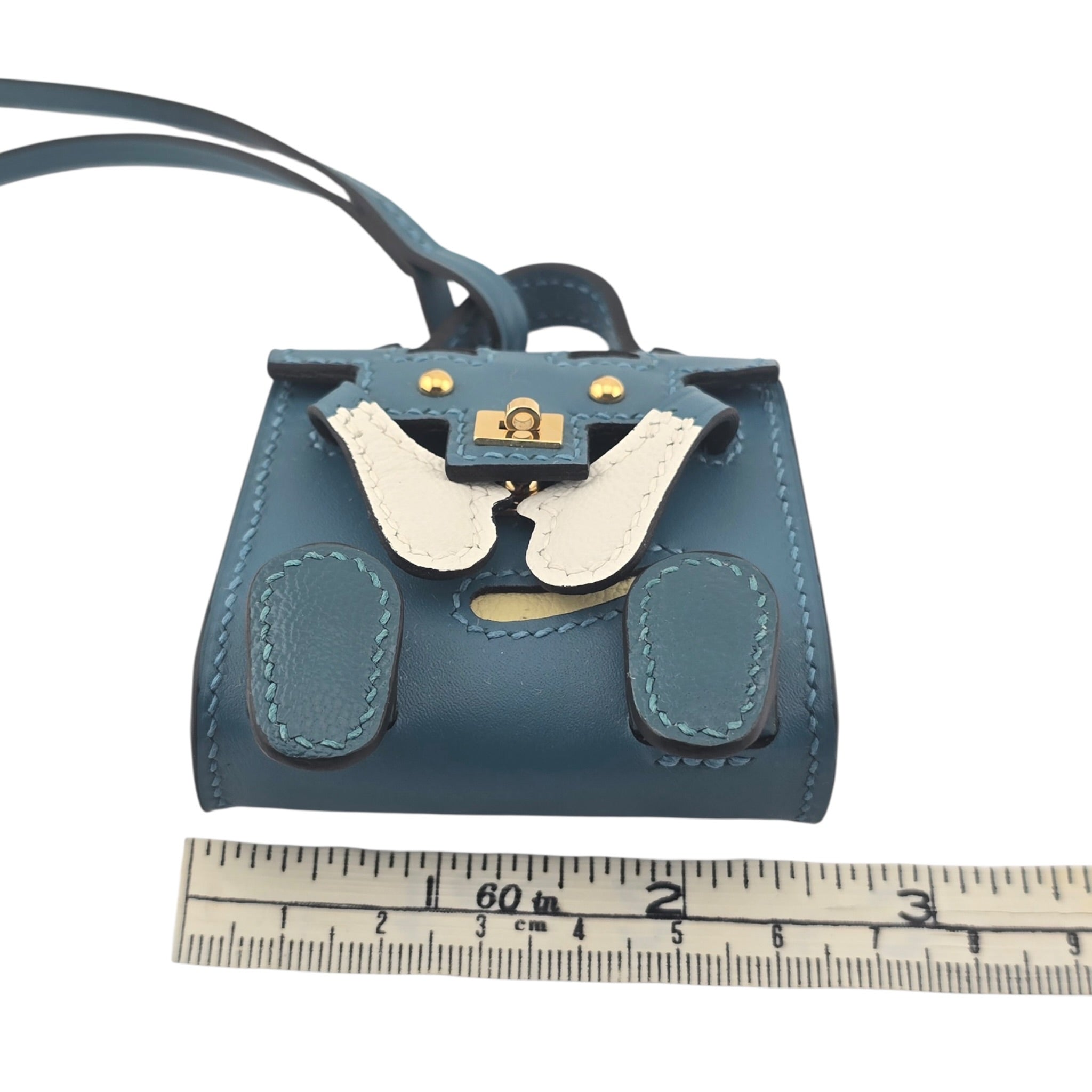 Hermès Quelle Idole Kelly Doll Bag Charm Bleu Izmir HERMES