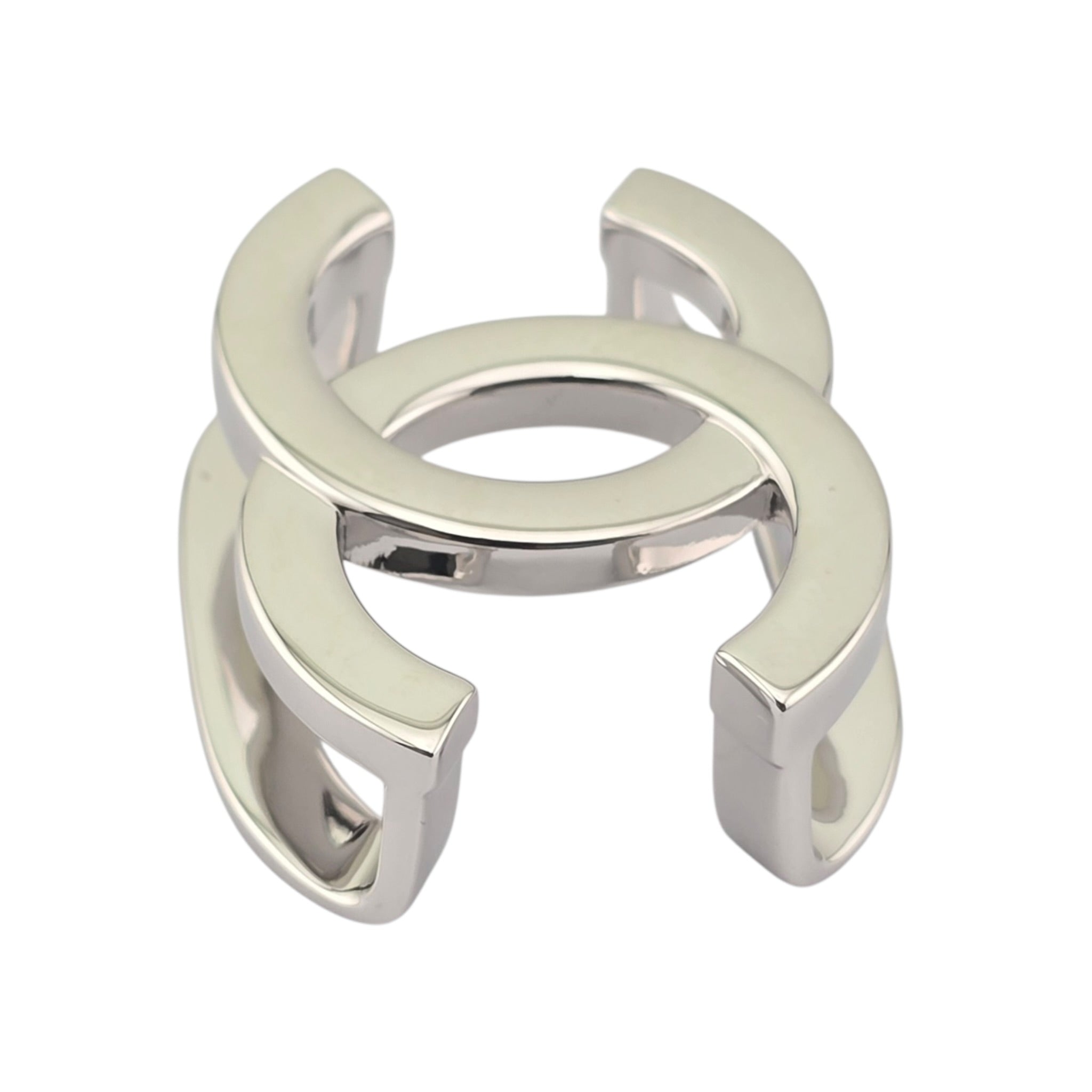 Chanel CC Silver Scarf Ring 2026 CHANEL