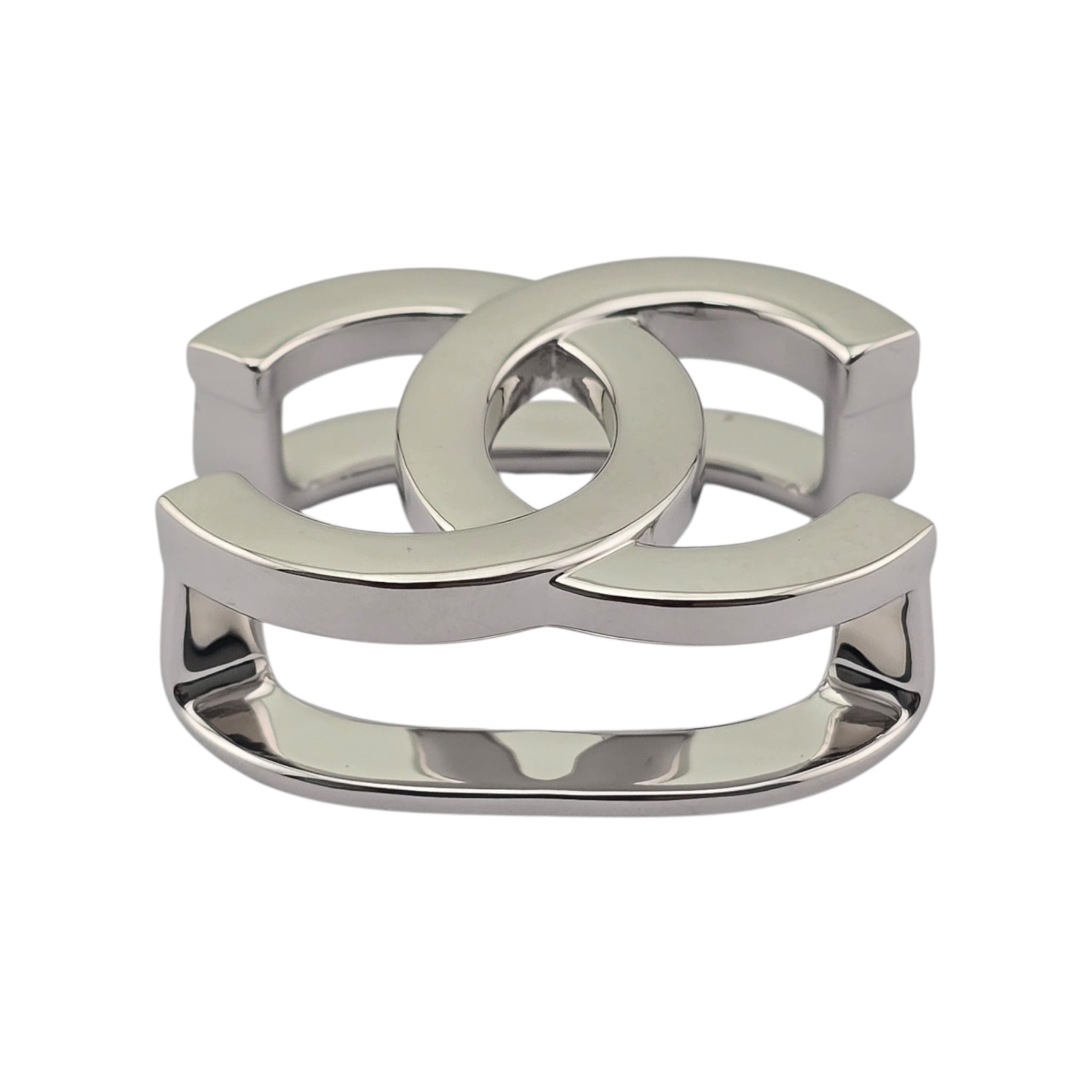 Chanel CC Silver Scarf Ring 2026 CHANEL