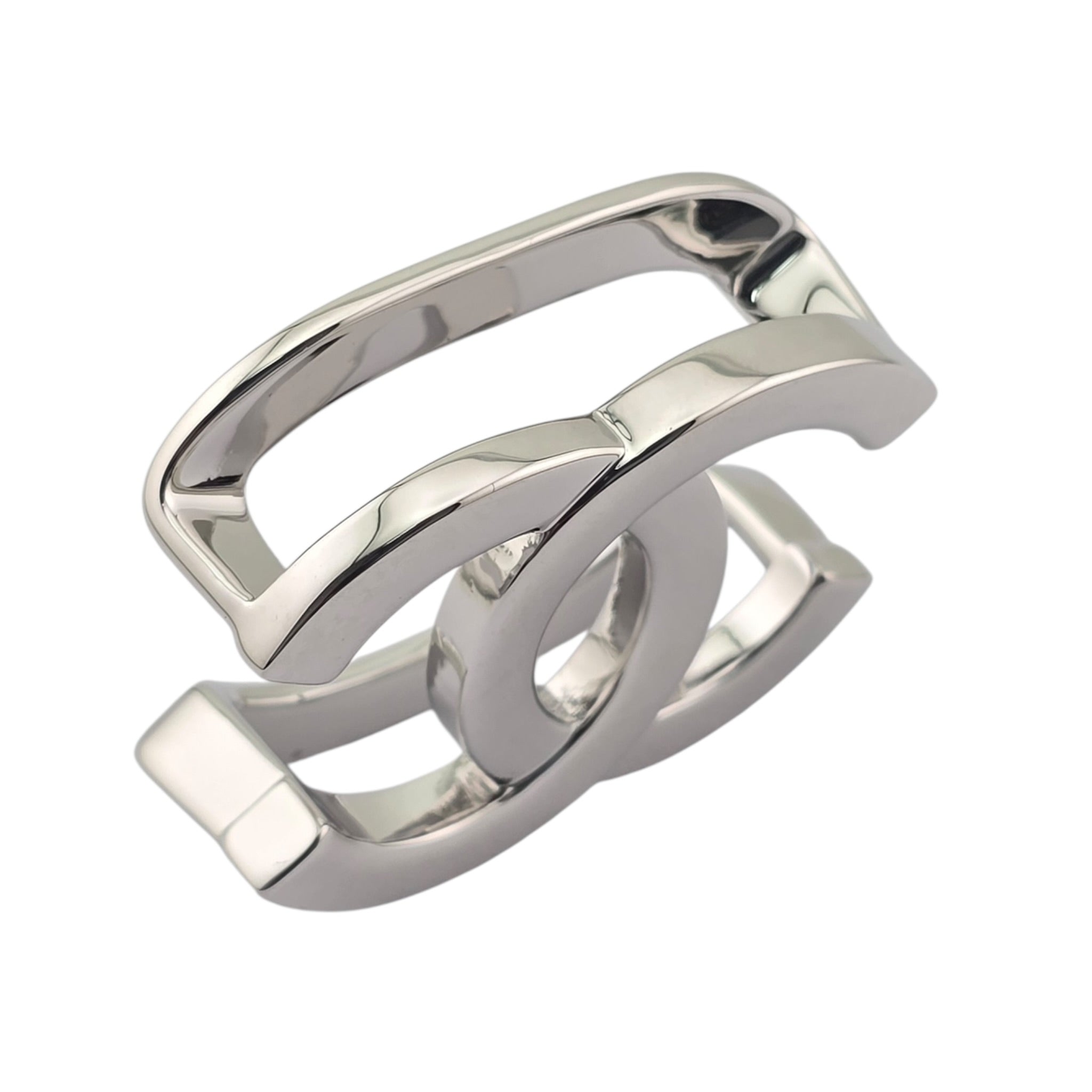 Chanel CC Silver Scarf Ring 2026 CHANEL