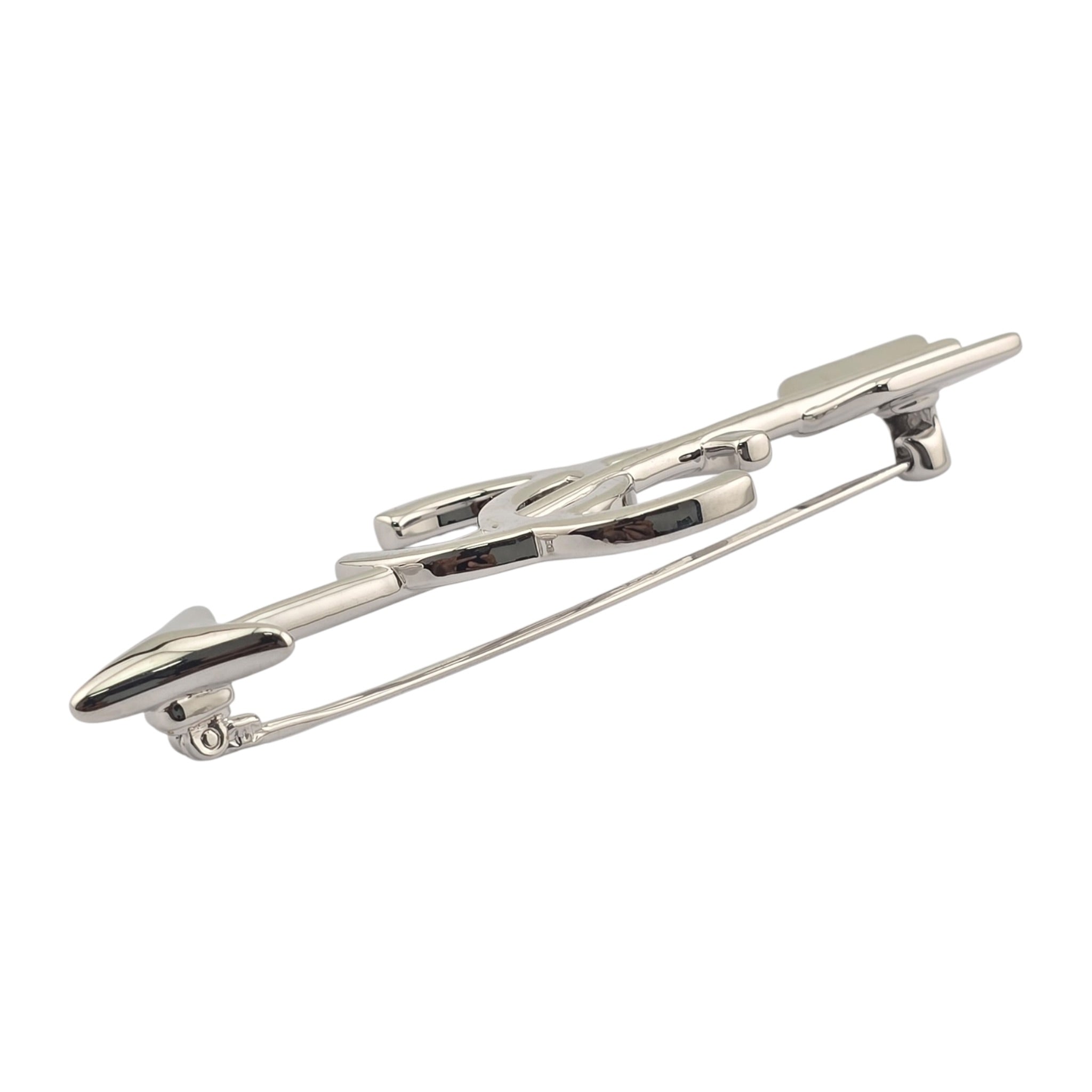 Chanel CC Arrow Silver Brooch 2026 SS26 CHANEL