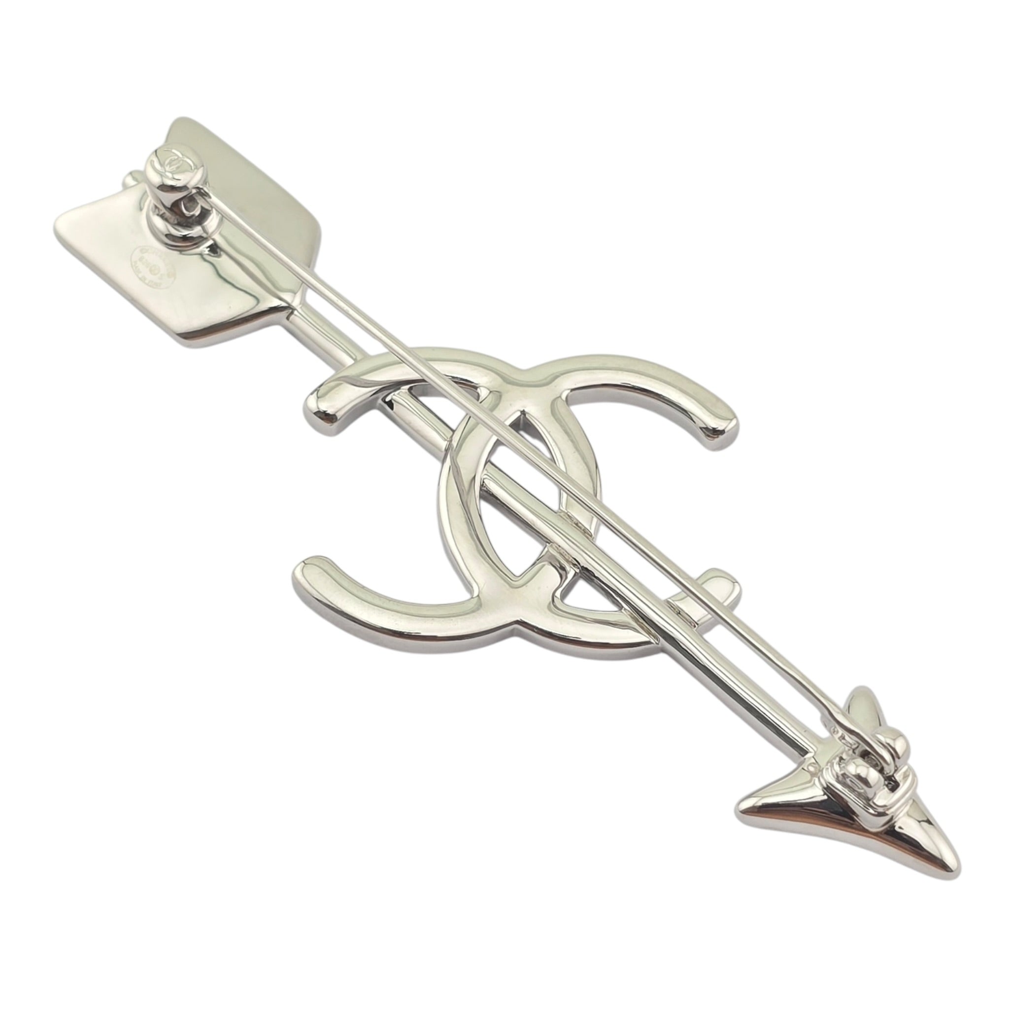 Chanel CC Arrow Silver Brooch 2026 SS26 CHANEL