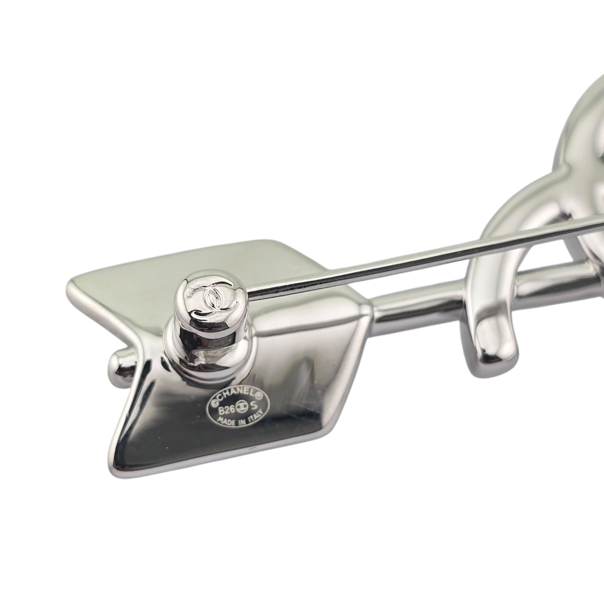 Chanel CC Arrow Silver Brooch 2026 SS26 CHANEL