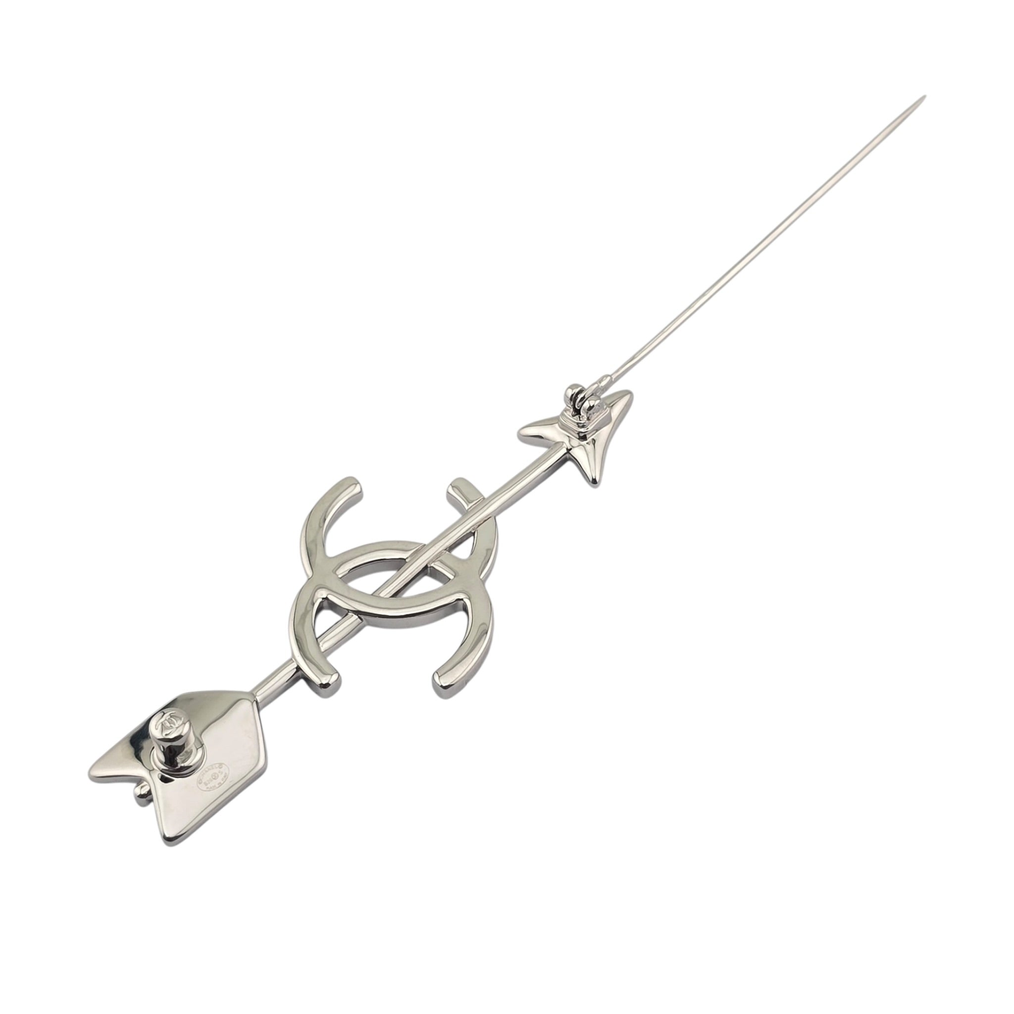 Chanel CC Arrow Silver Brooch 2026 SS26 CHANEL