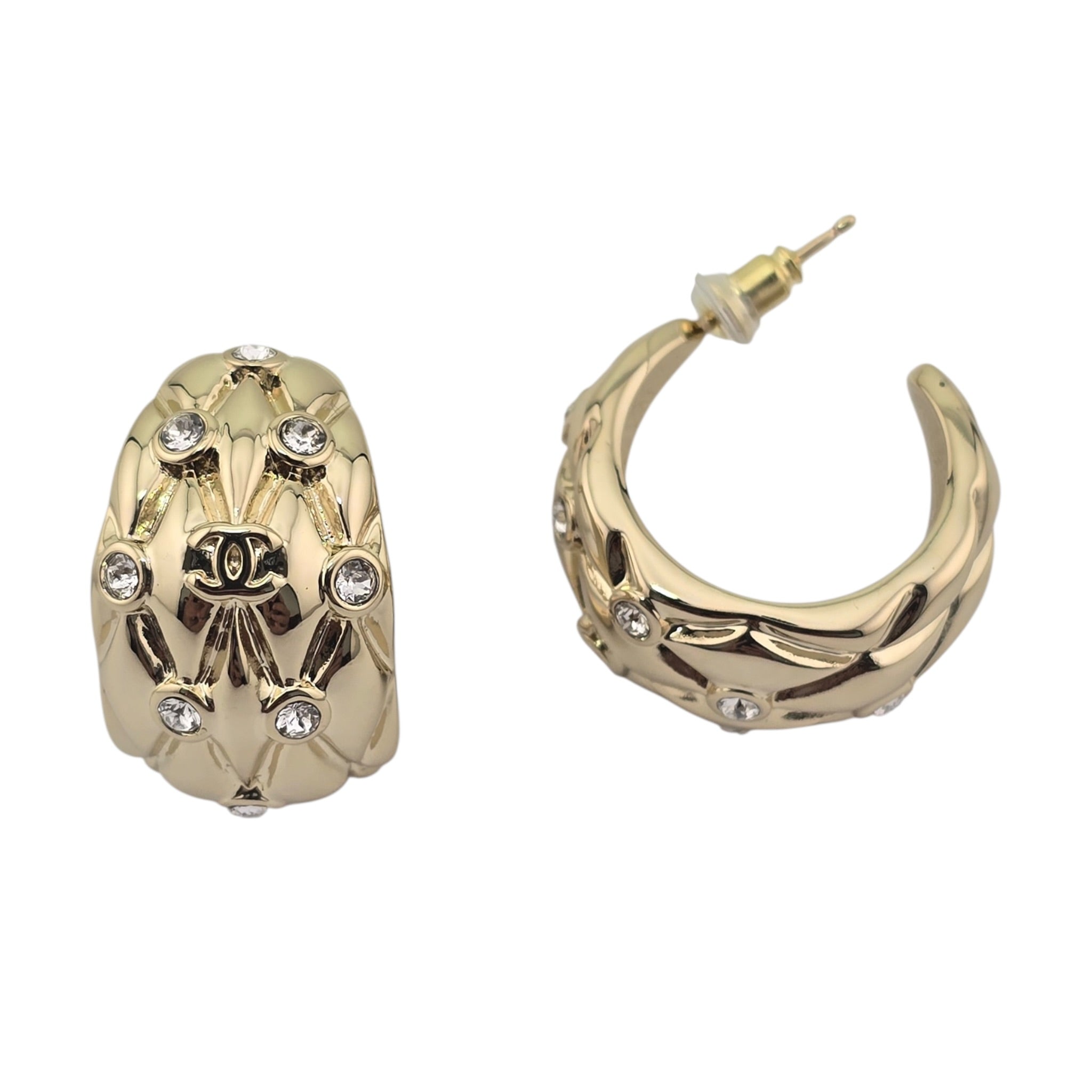 Chanel CC Gold Metal Hoop Earrings 2026 26P CHANEL