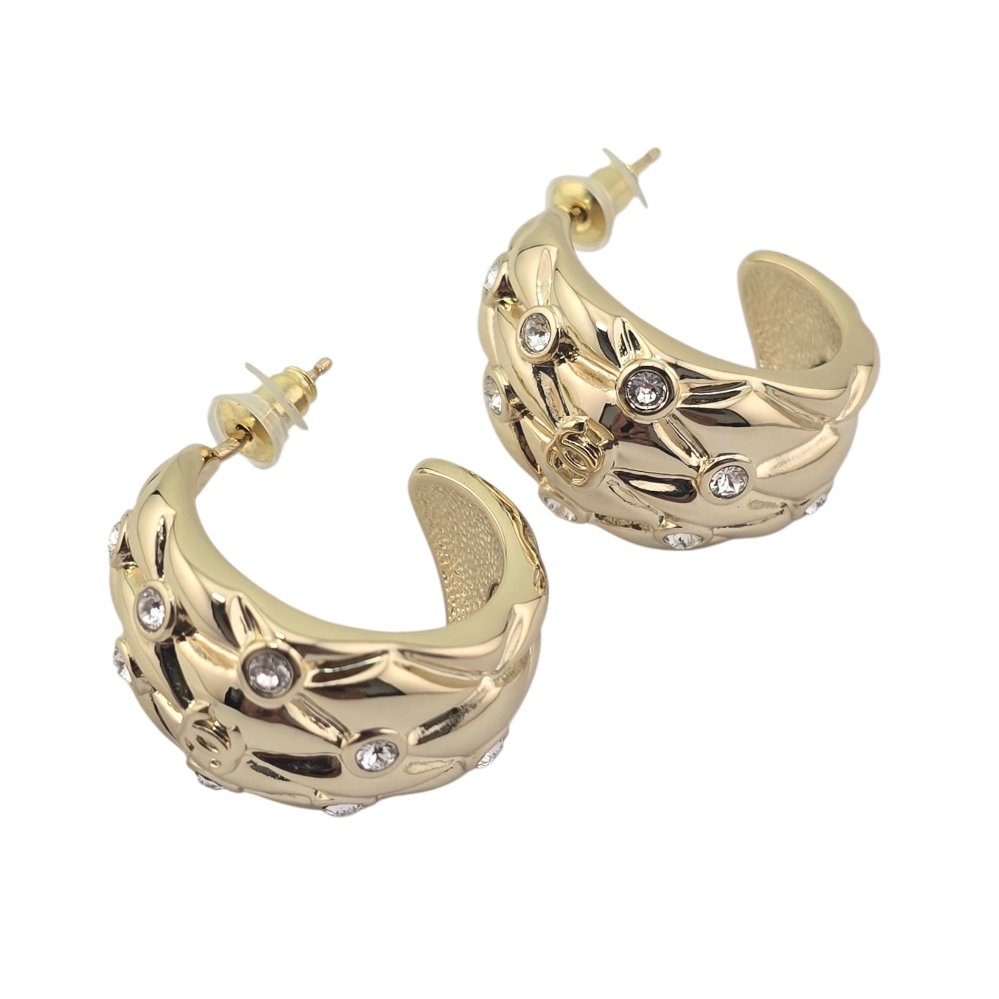 Chanel CC Gold Metal Hoop Earrings 2026 26P CHANEL