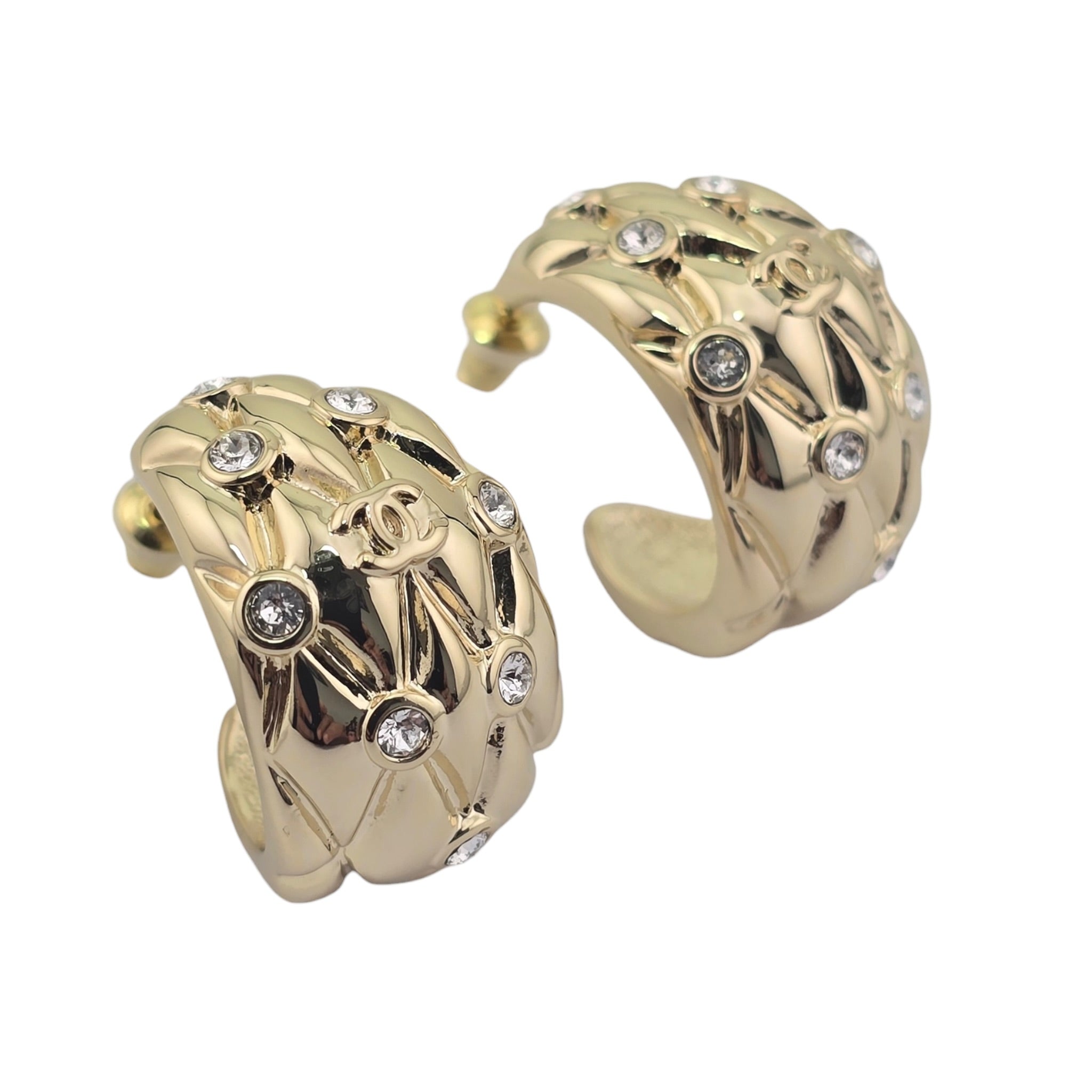 Chanel CC Gold Metal Hoop Earrings 2026 26P CHANEL