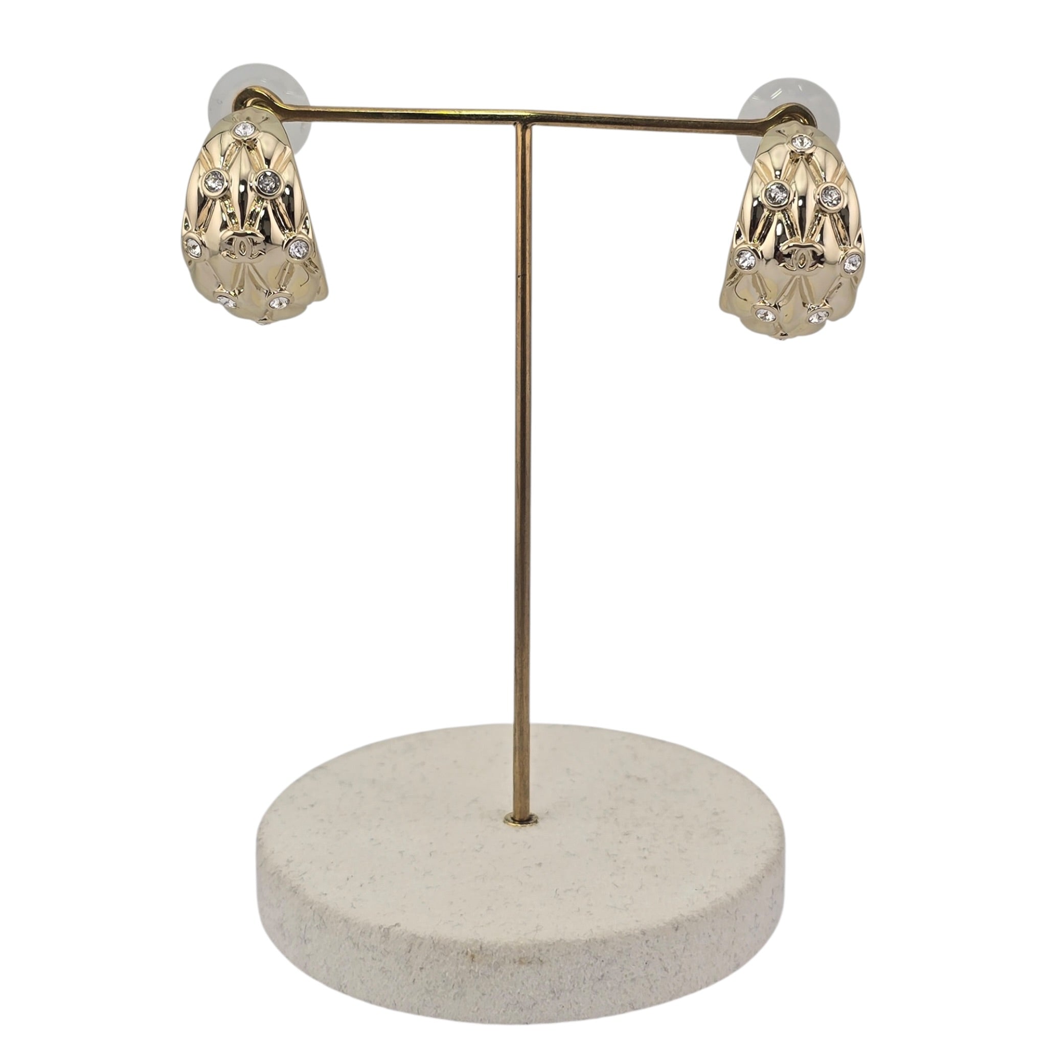 Chanel CC Gold Metal Hoop Earrings 2026 26P CHANEL