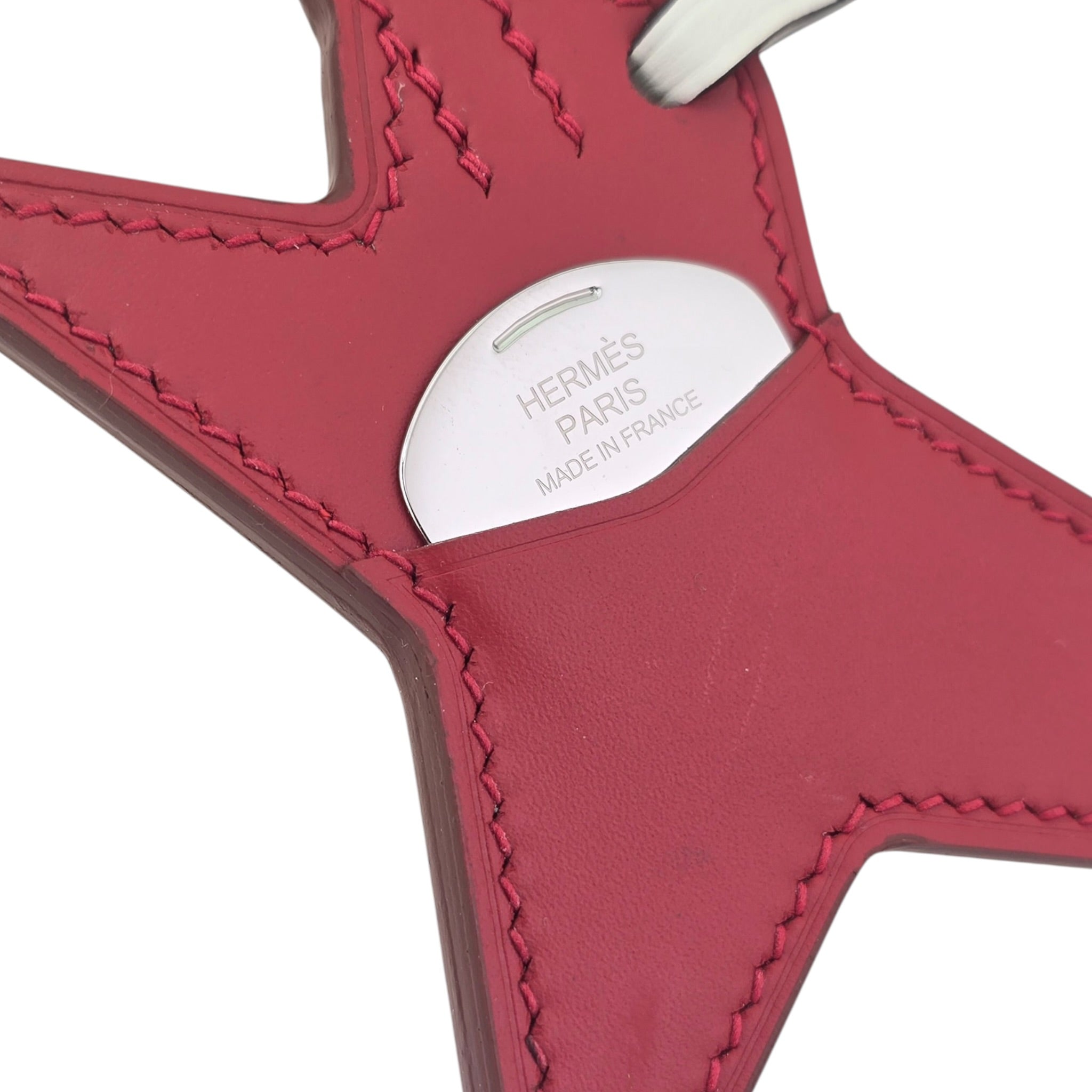 Hermes Rock Bag Charm Tadelakt Swift Rouge Vif Rose Pop HERMES
