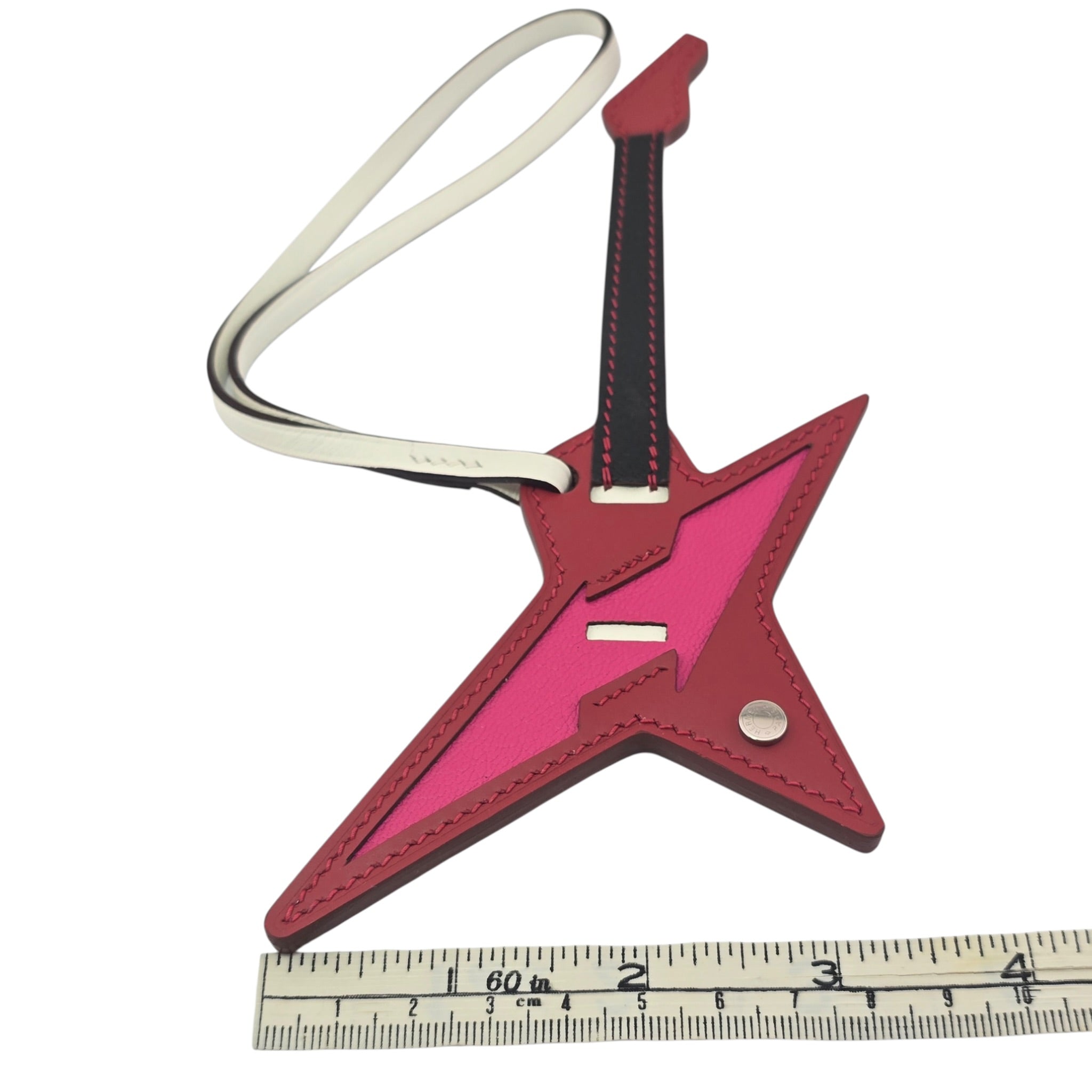 Hermes Rock Bag Charm Tadelakt Swift Rouge Vif Rose Pop HERMES