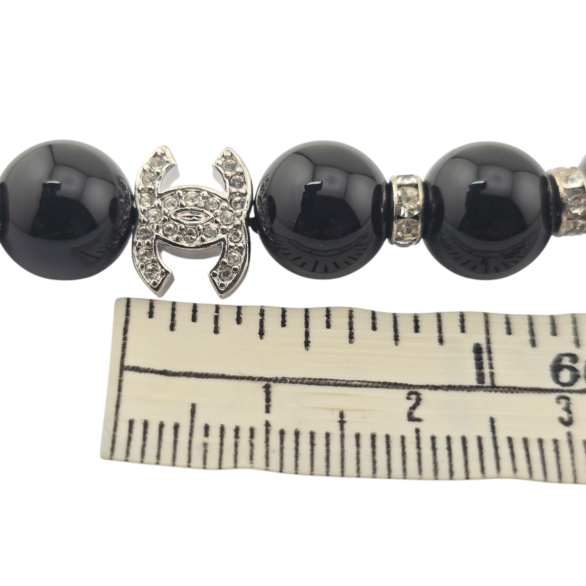 Chanel CC Black Faux Pearl Bracelet 2025 CHANEL