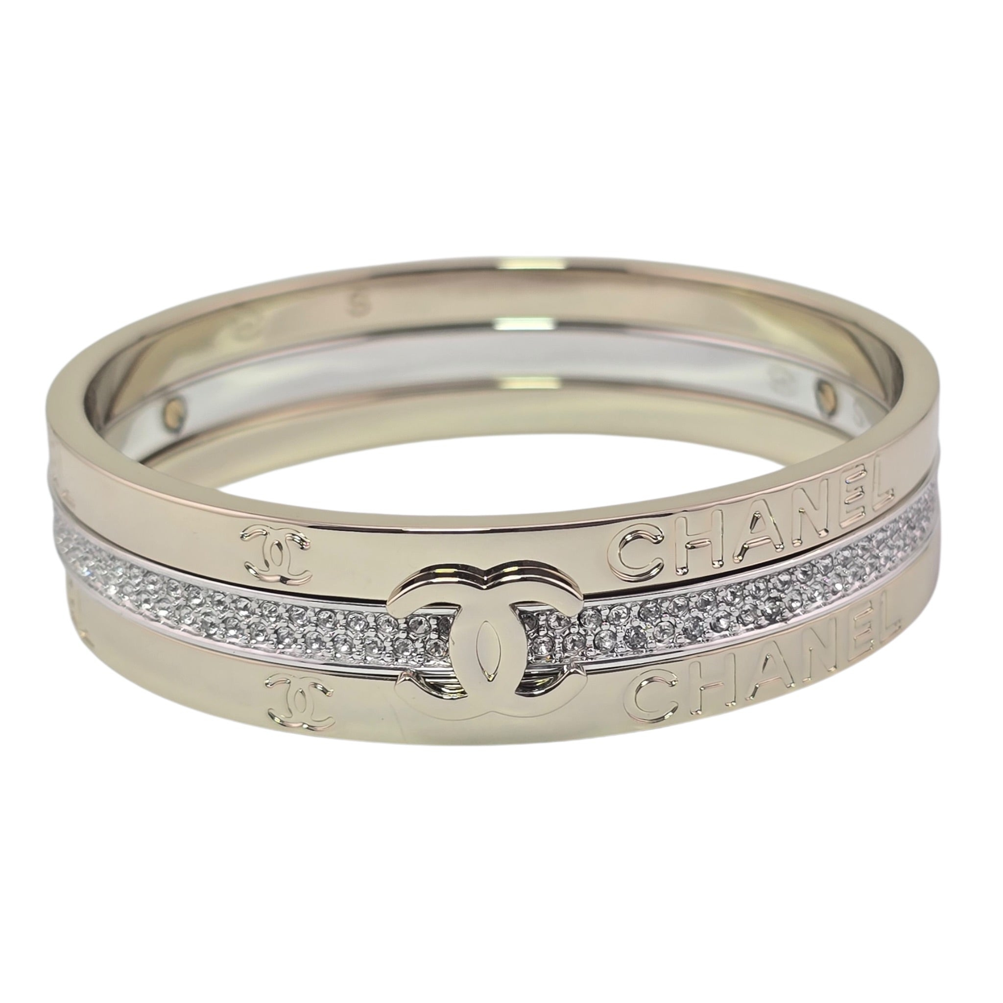 Chanel CC Cuff Bangle Gold Set S 2026 CHANEL