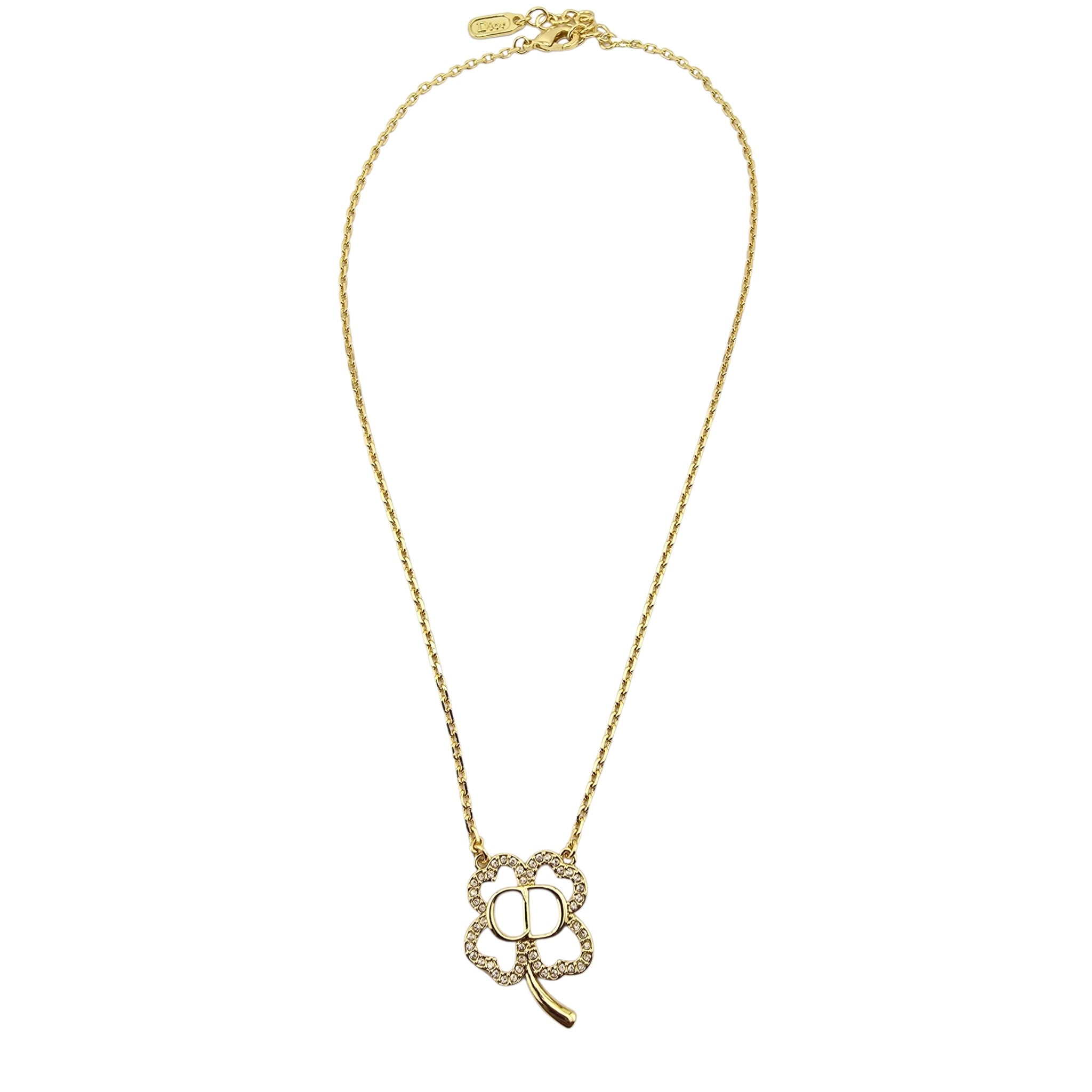 Christian Dior CD Shiny Clover Pendant Necklace DIOR