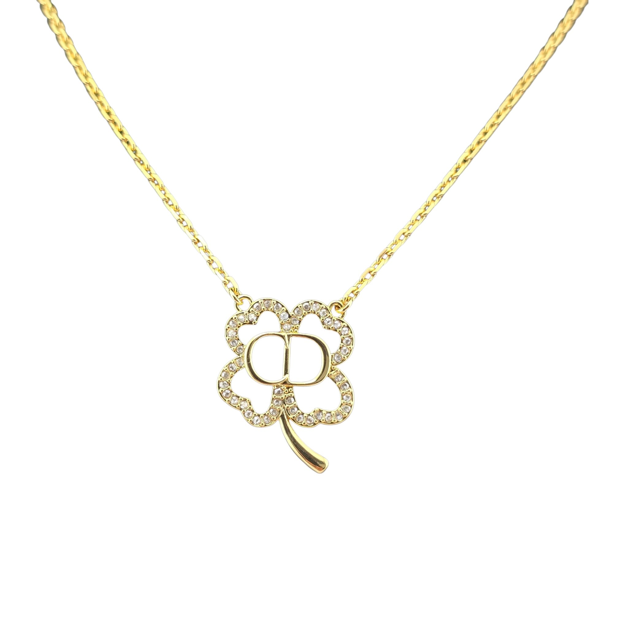 Christian Dior CD Shiny Clover Pendant Necklace DIOR