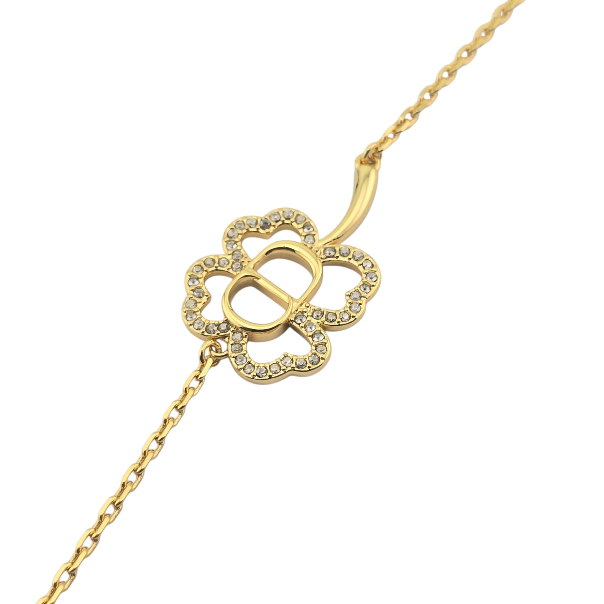 Christian Dior CD Shiny Clover Pendant Bracelet DIOR