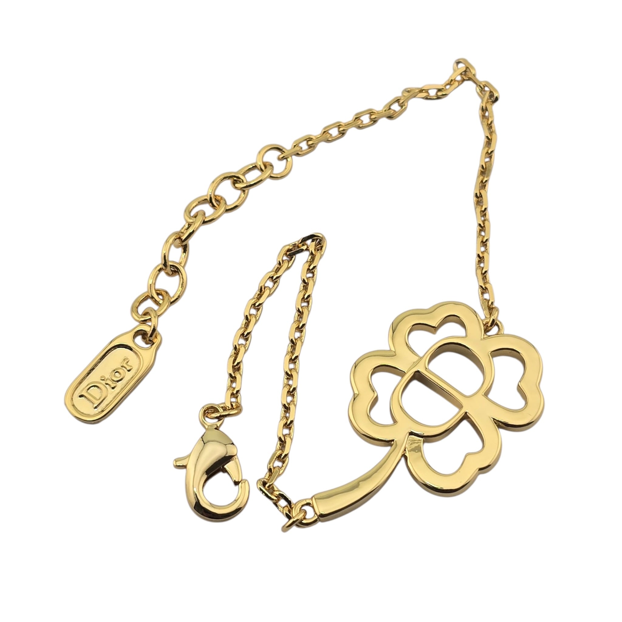 Christian Dior CD Shiny Clover Pendant Bracelet DIOR