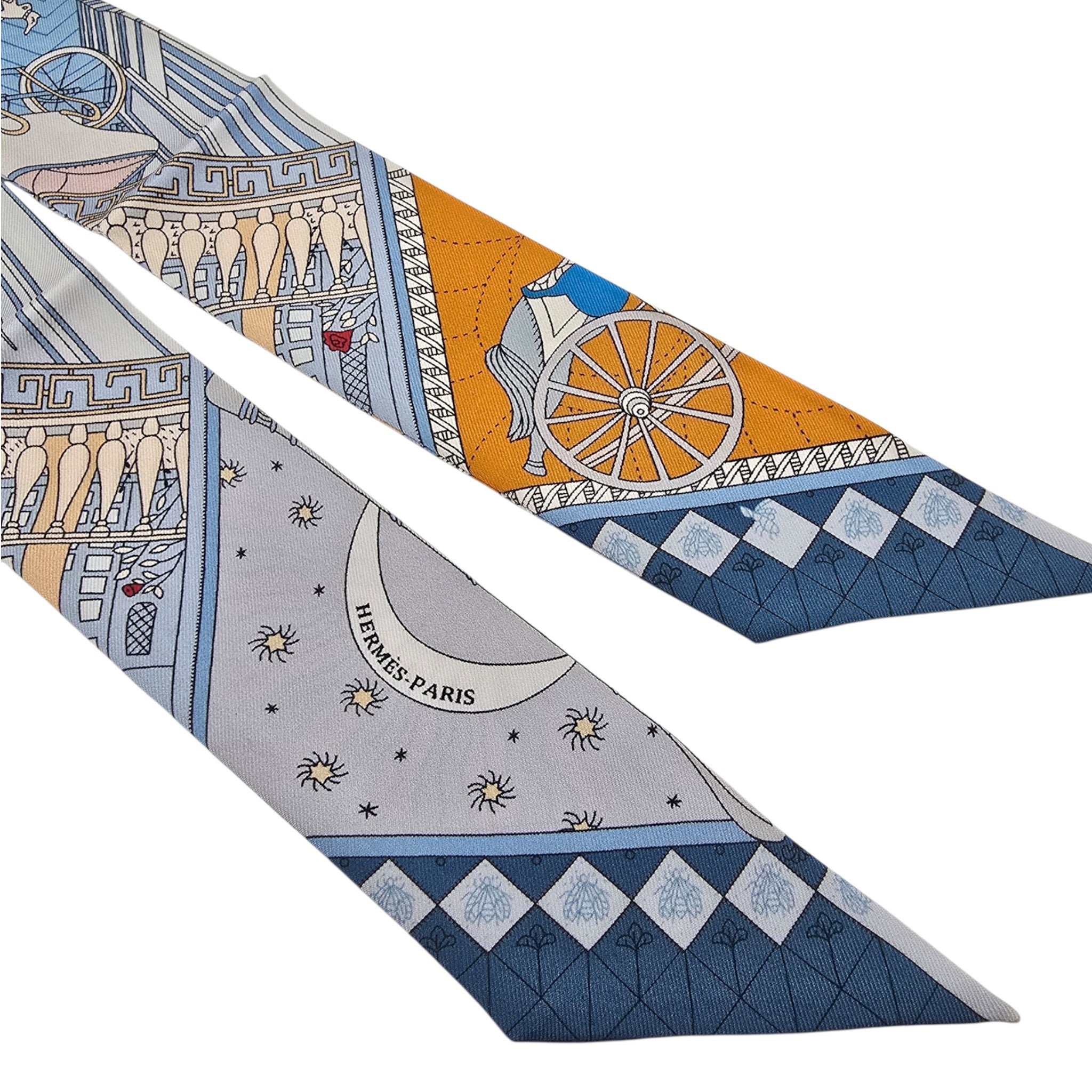 Hermes Silk Twilly Objets de Curiosite Blue HERMES