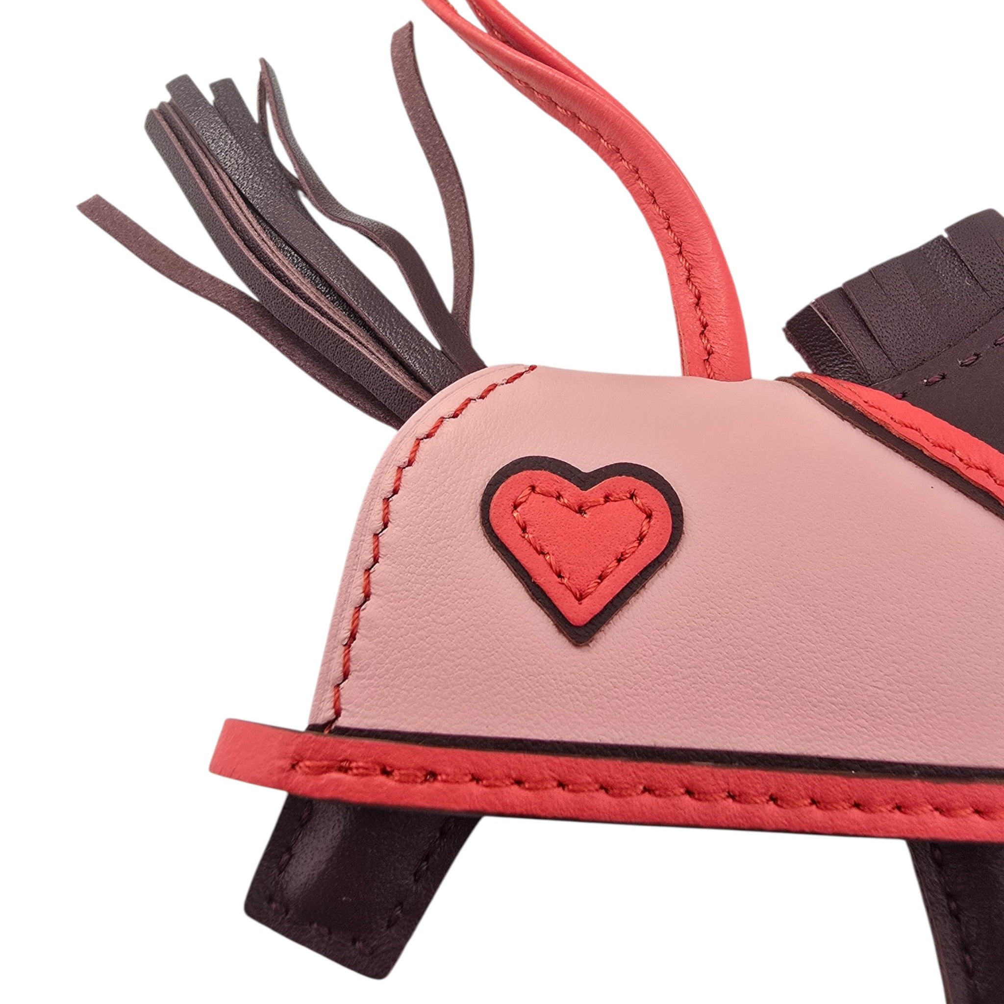 Hermès Rodeo Robeo Coeur Bag Charm PM Terre / Capucine / Rose Sakura / Terre Milo Lambskin HERMES
