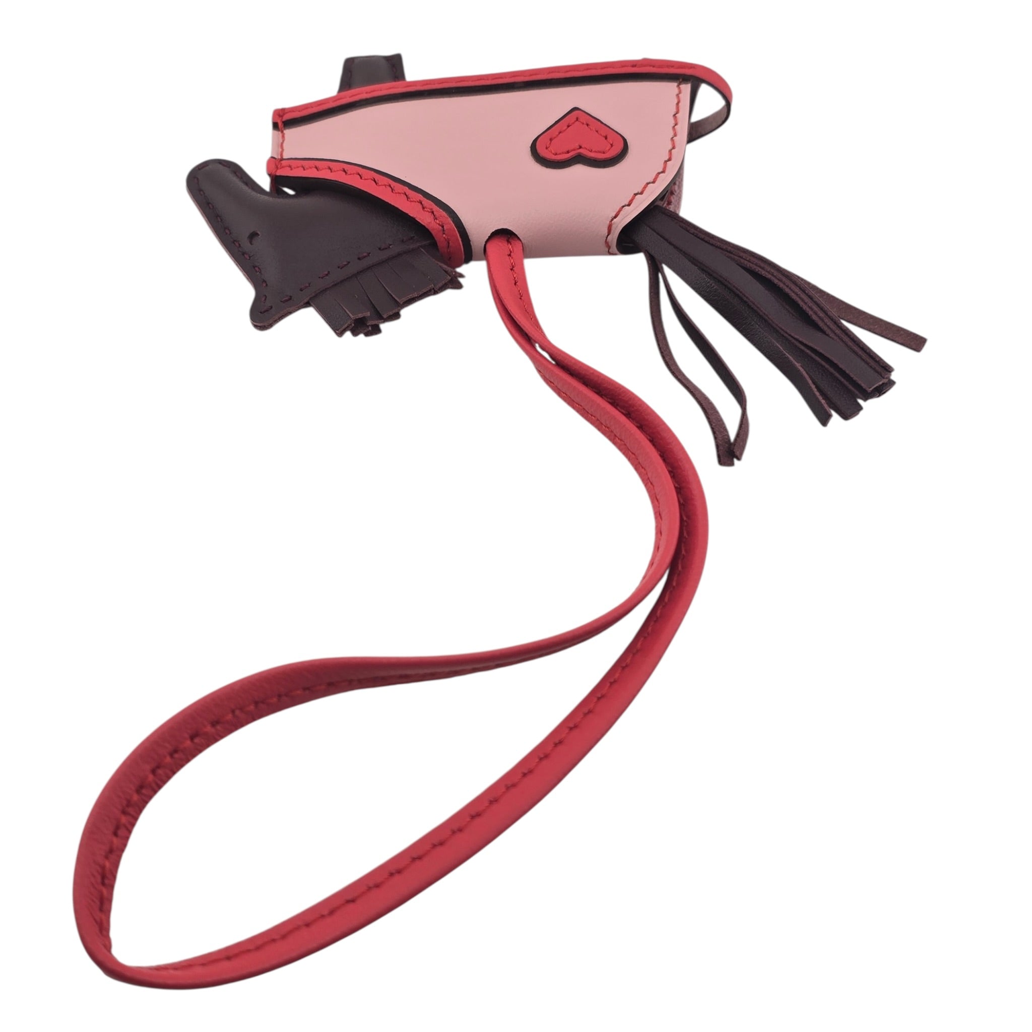 Hermès Rodeo Robeo Coeur Bag Charm PM Terre / Capucine / Rose Sakura / Terre Milo Lambskin HERMES