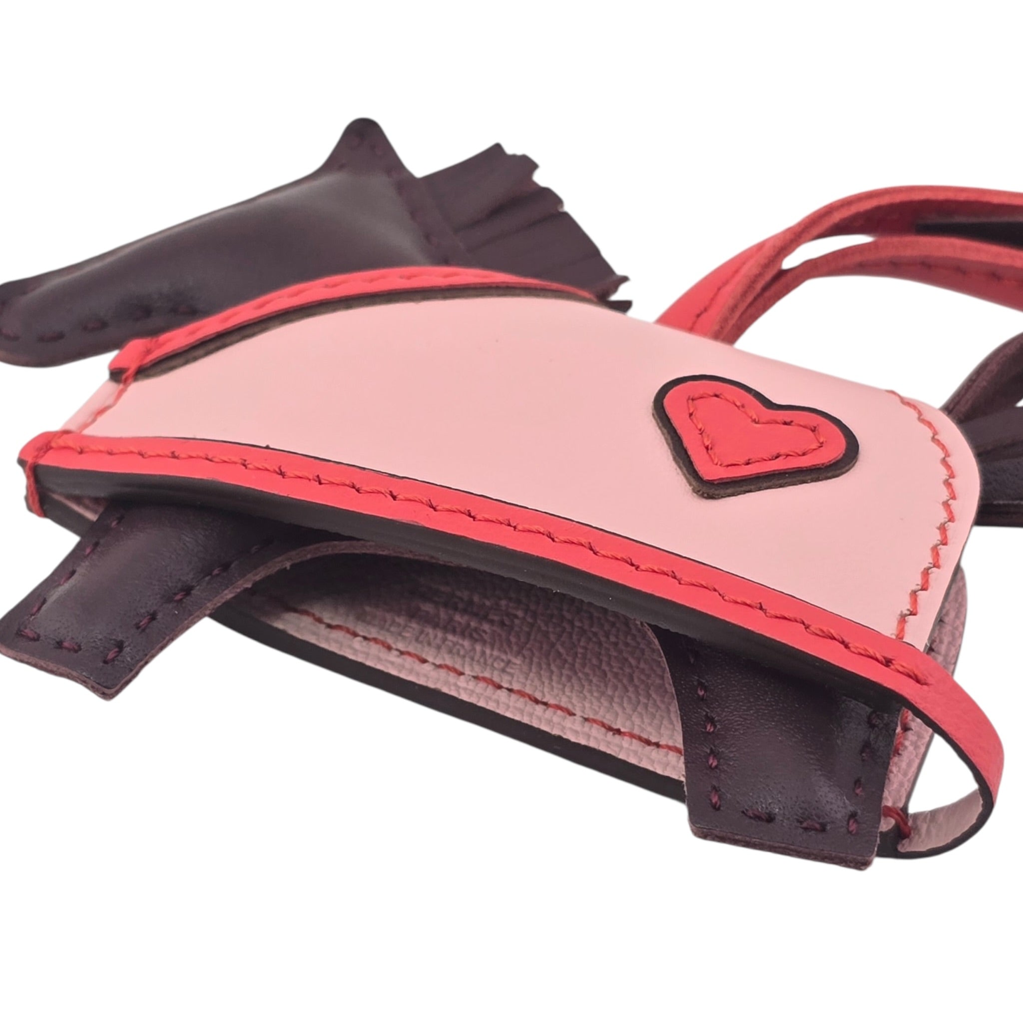 Hermès Rodeo Robeo Coeur Bag Charm PM Terre / Capucine / Rose Sakura / Terre Milo Lambskin HERMES