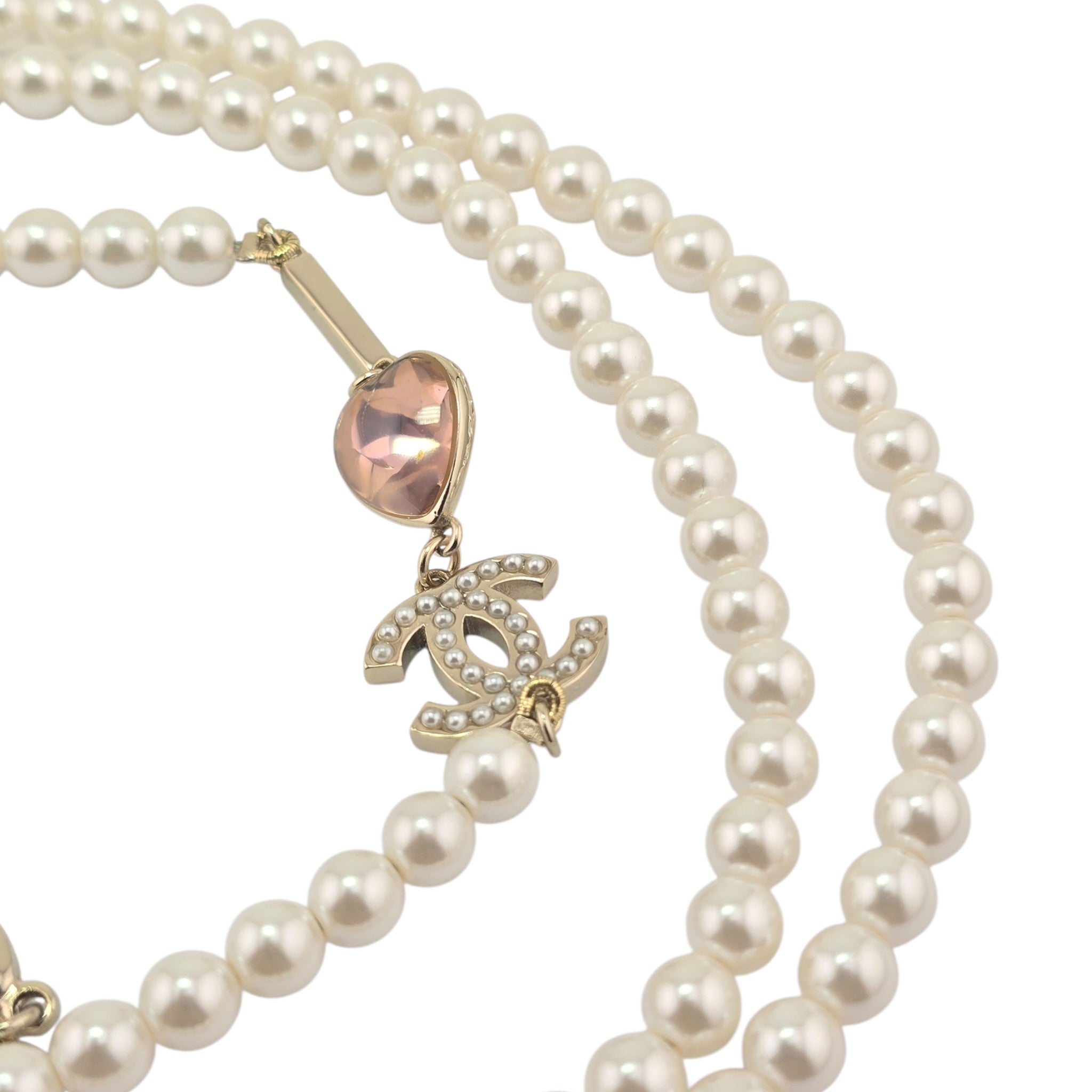 Chanel CC Coco Love Long Pearl Necklace 2022 CHANEL