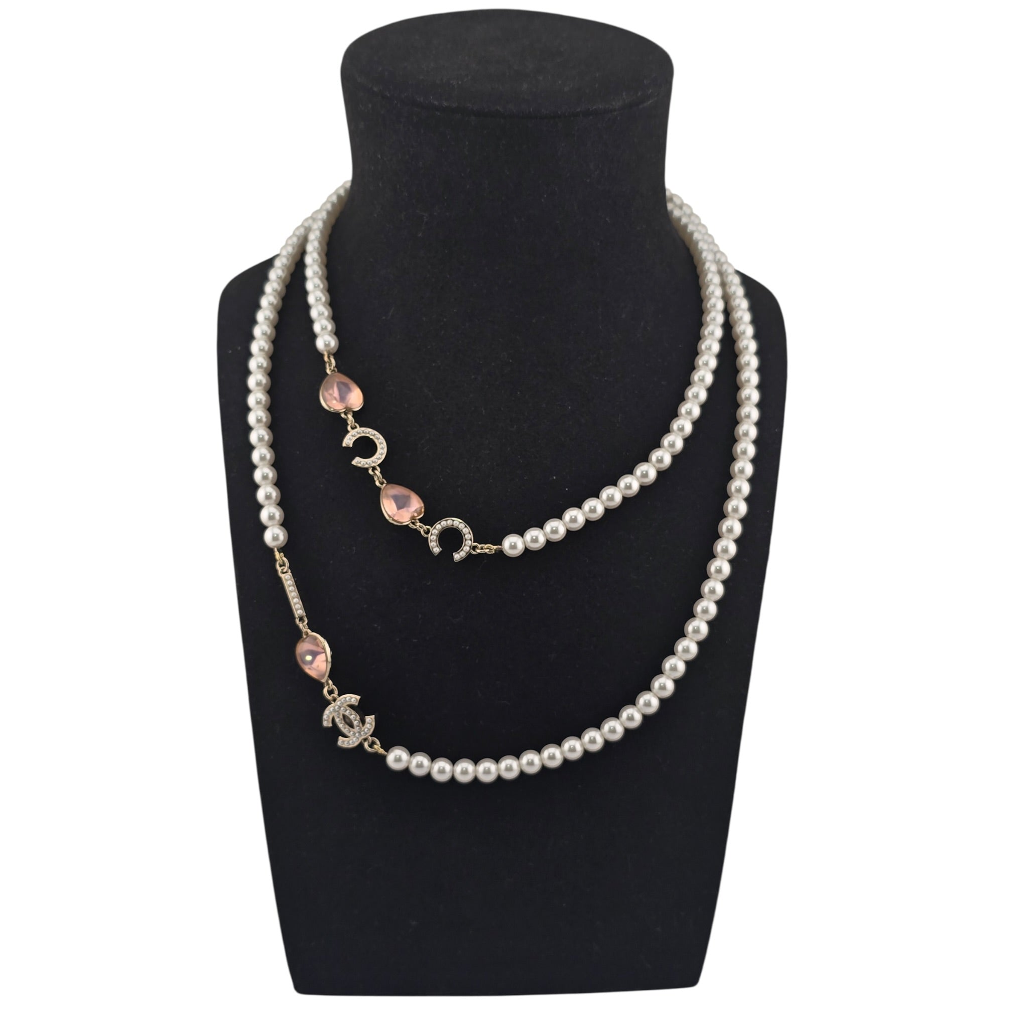 Chanel CC Coco Love Long Pearl Necklace 2022 CHANEL