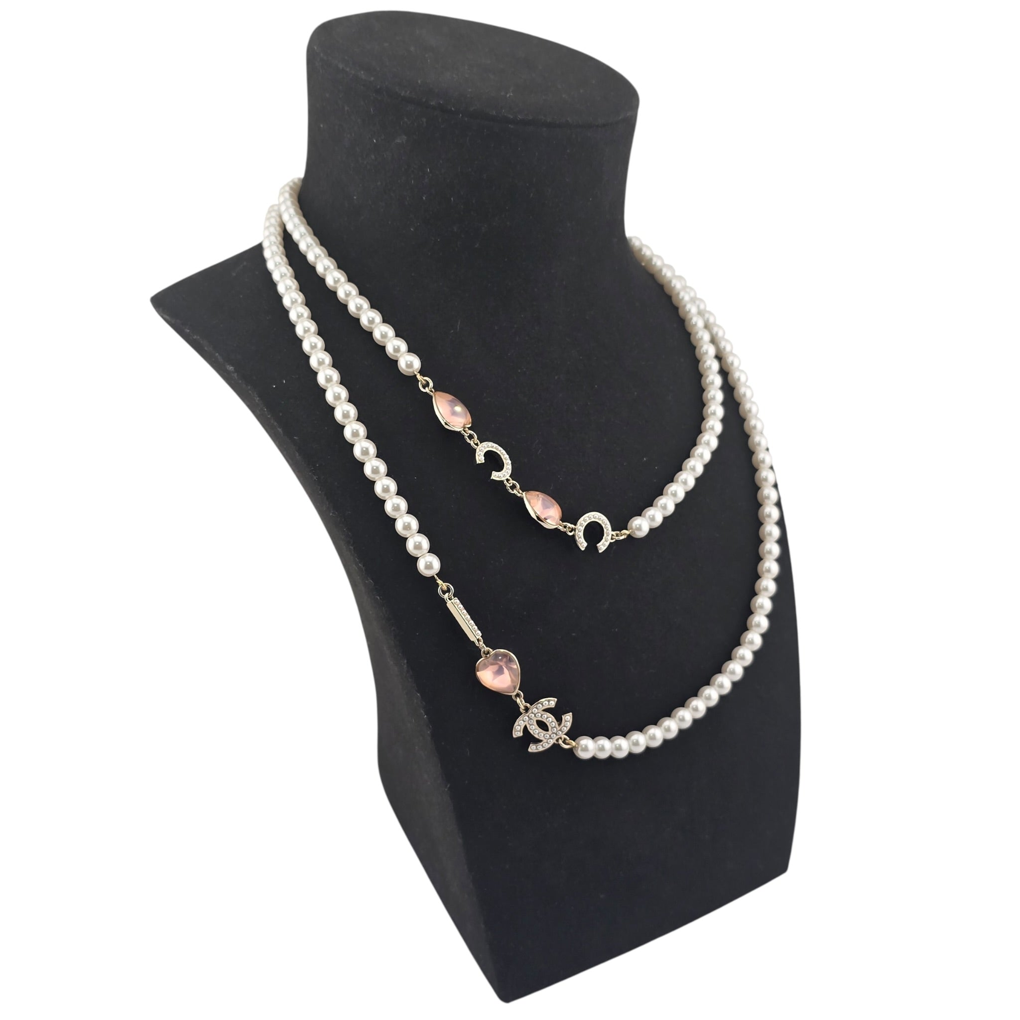 Chanel CC Coco Love Long Pearl Necklace 2022 CHANEL