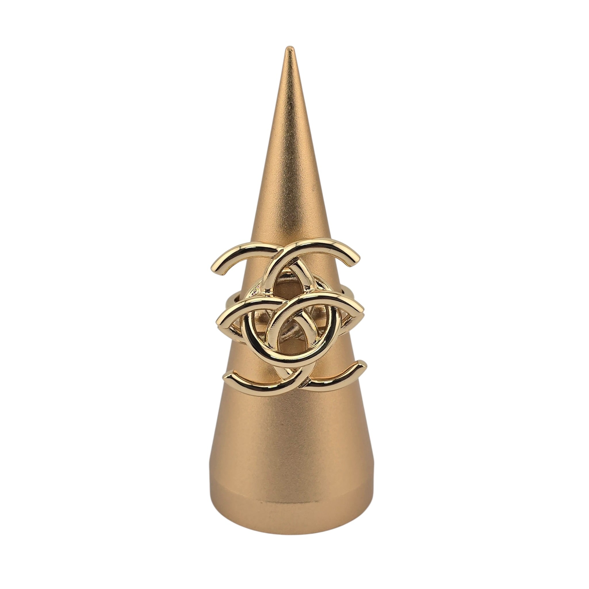 Chanel CC Double Interlock Gold Ring 2026 CHANEL