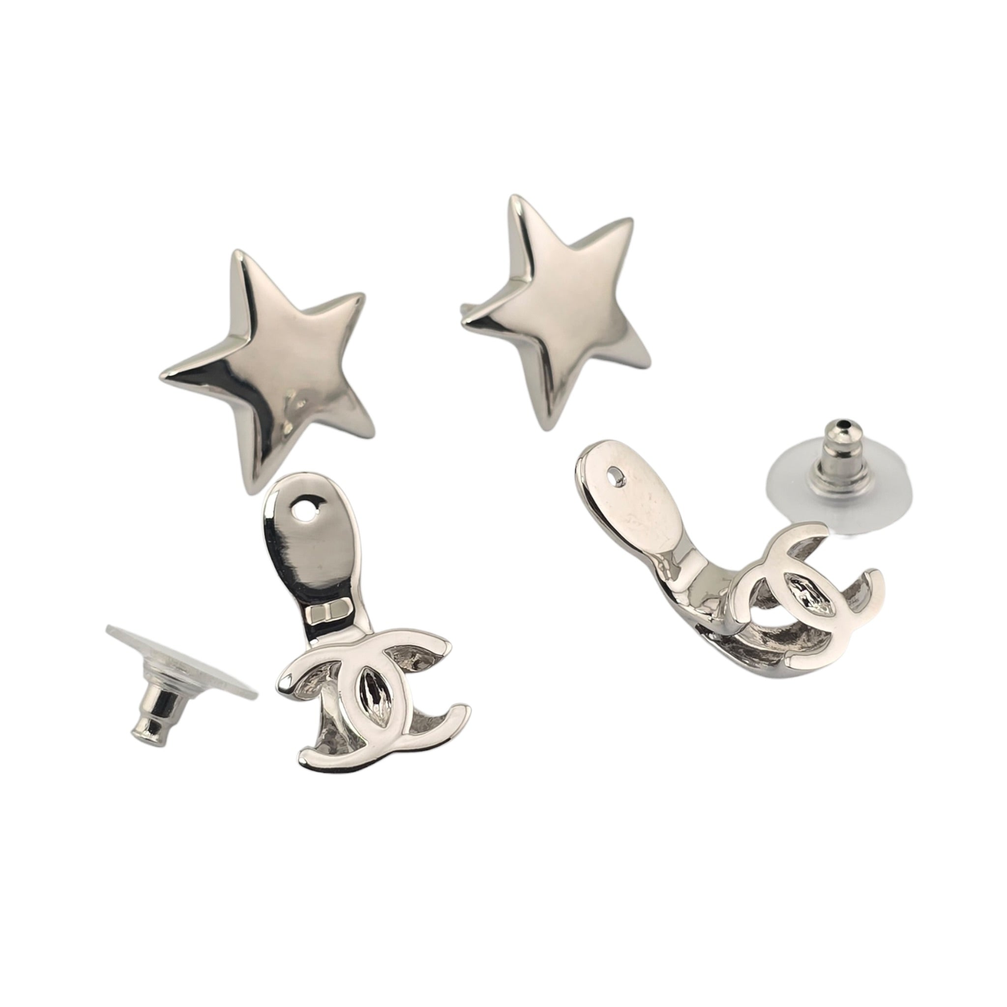Chanel CC Silver Star Earrings 2026 CHANEL