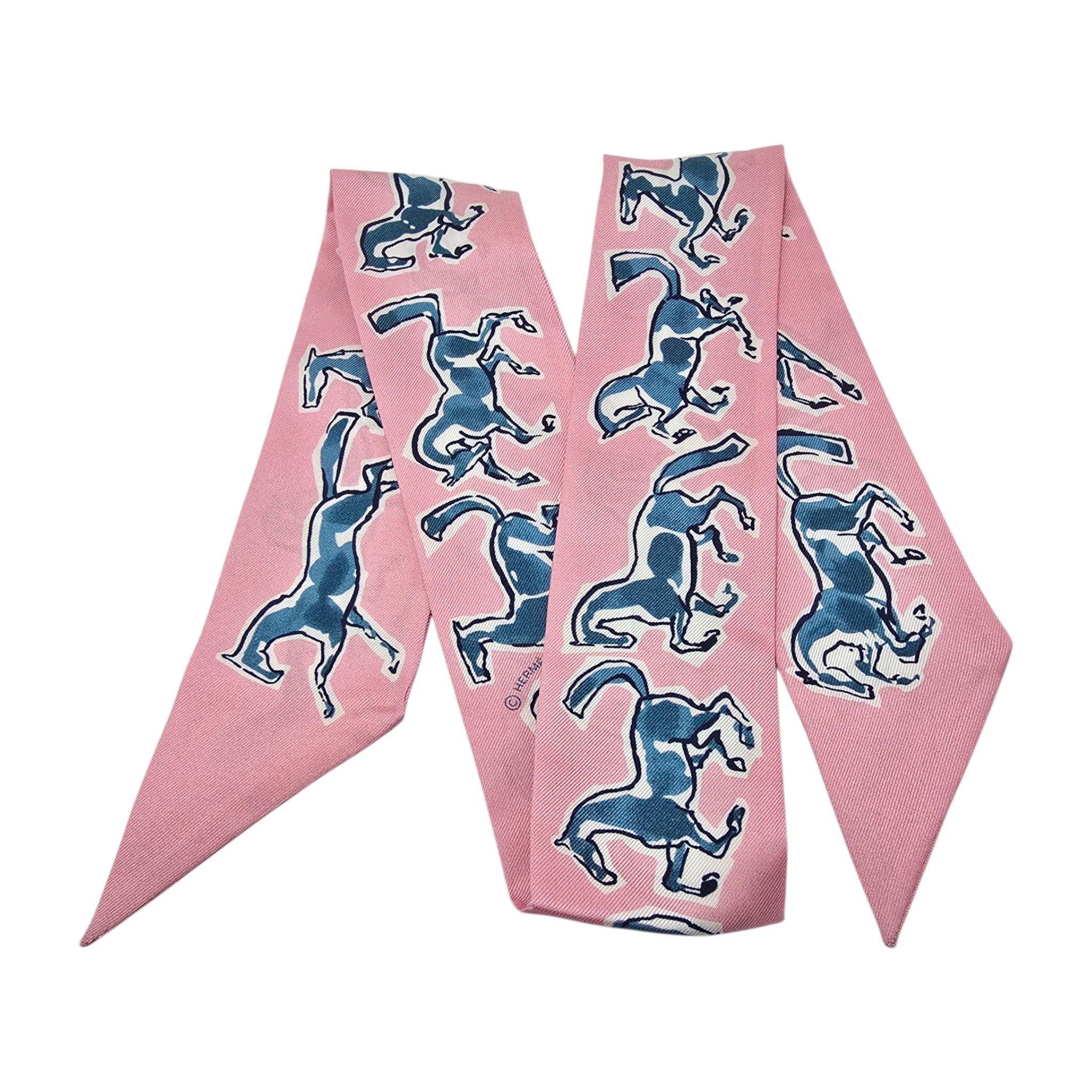 Hermes Silk Twilly Chevaux en Liberté HERMES