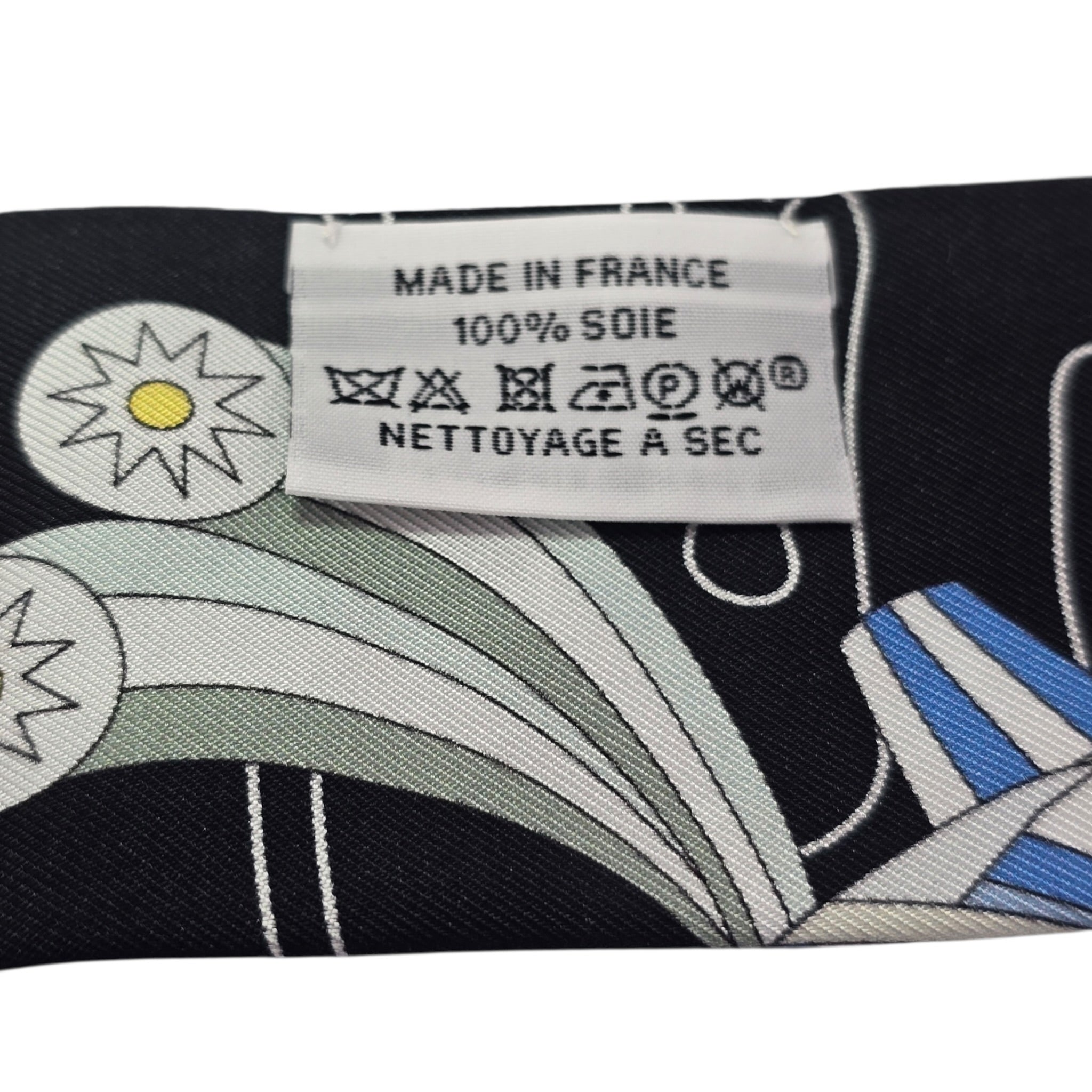 Hermes Silk Odyssey Twilly Black Bleu Ciel Rose HERMES