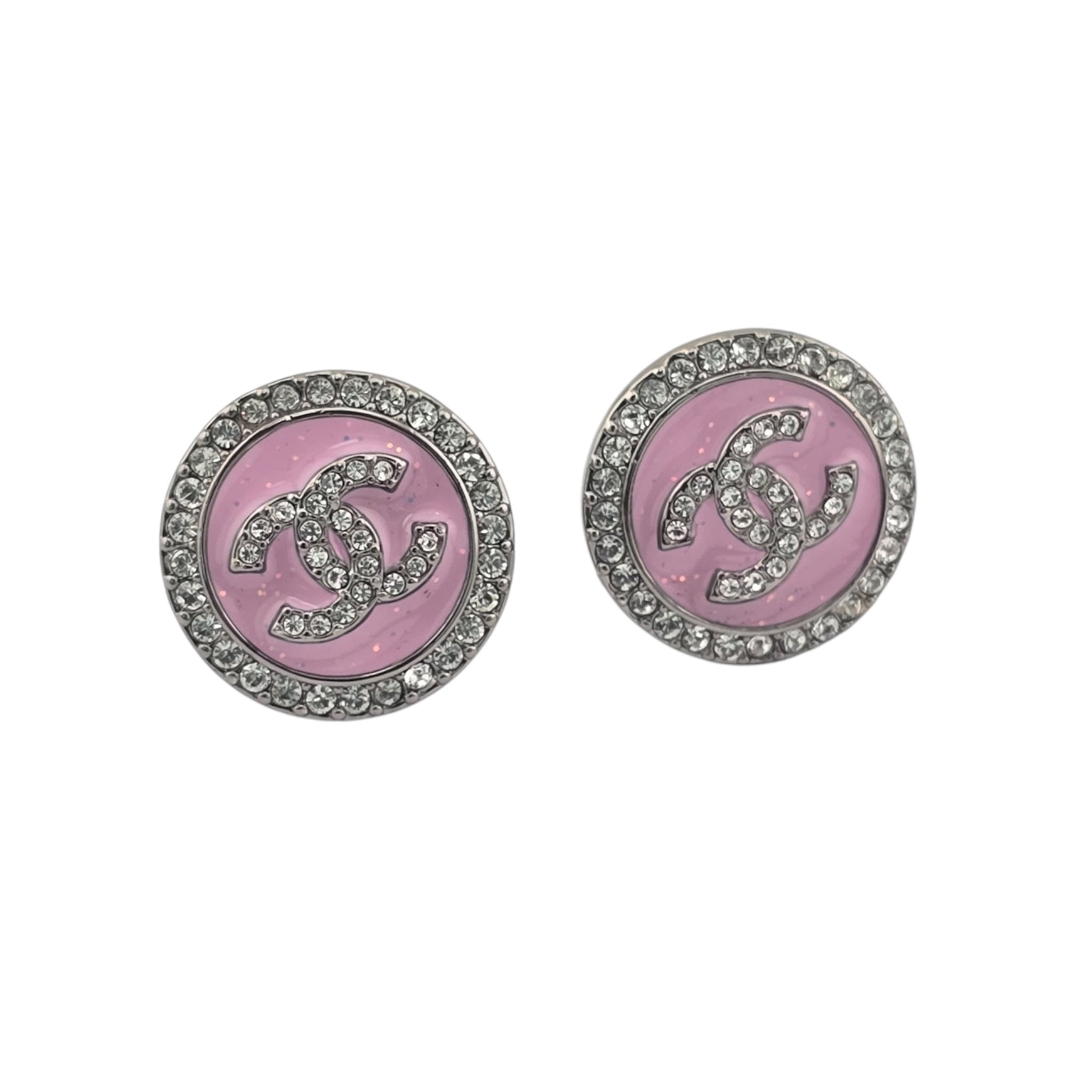 Chanel CC Pink Ruthenium Round Earrings 2025 CHANEL