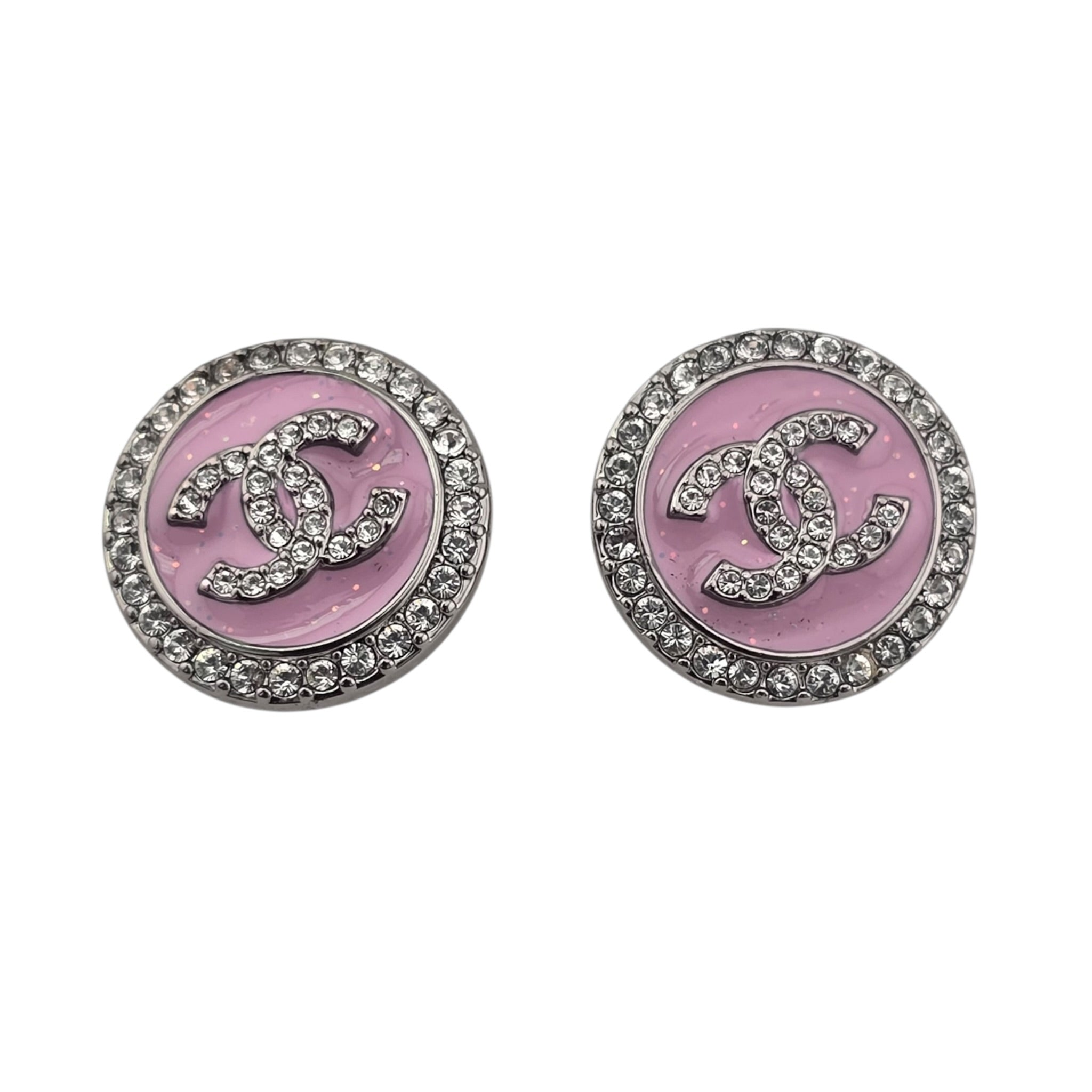Chanel CC Pink Ruthenium Round Earrings 2025 CHANEL