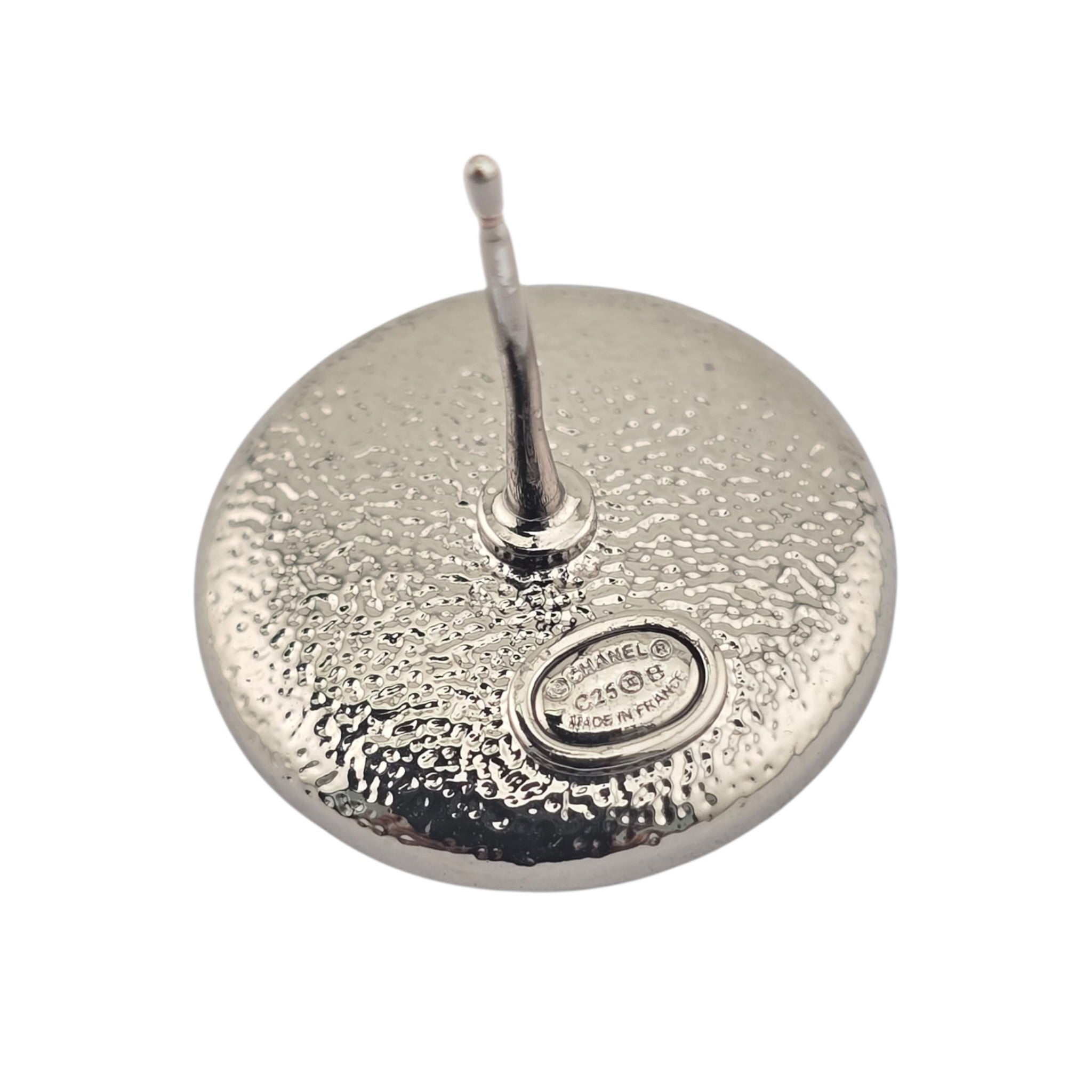 Chanel CC Pink Ruthenium Round Earrings 2025 CHANEL