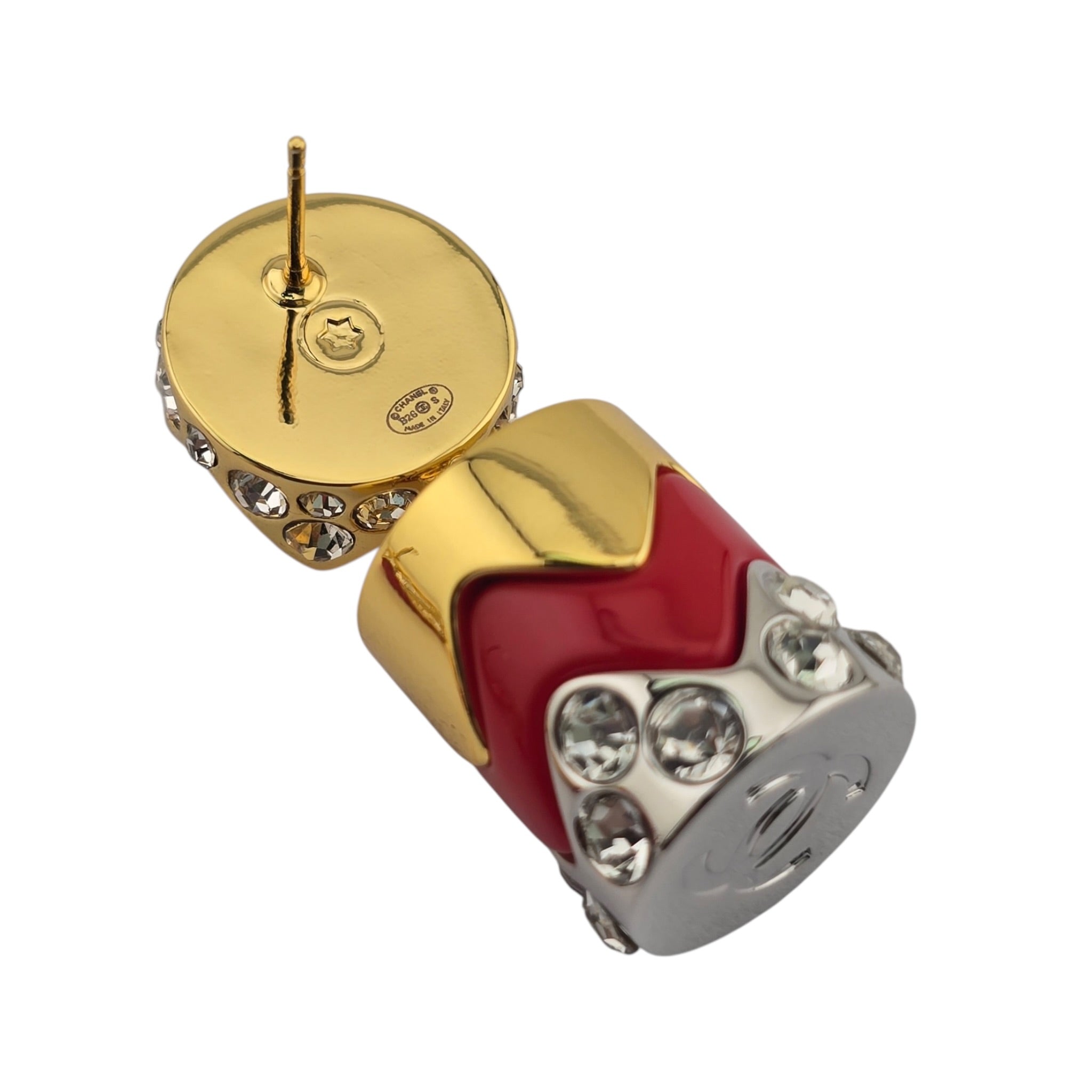 Chanel CC Drop Pendant Red Gold Silver Earrings 2026 CHANEL