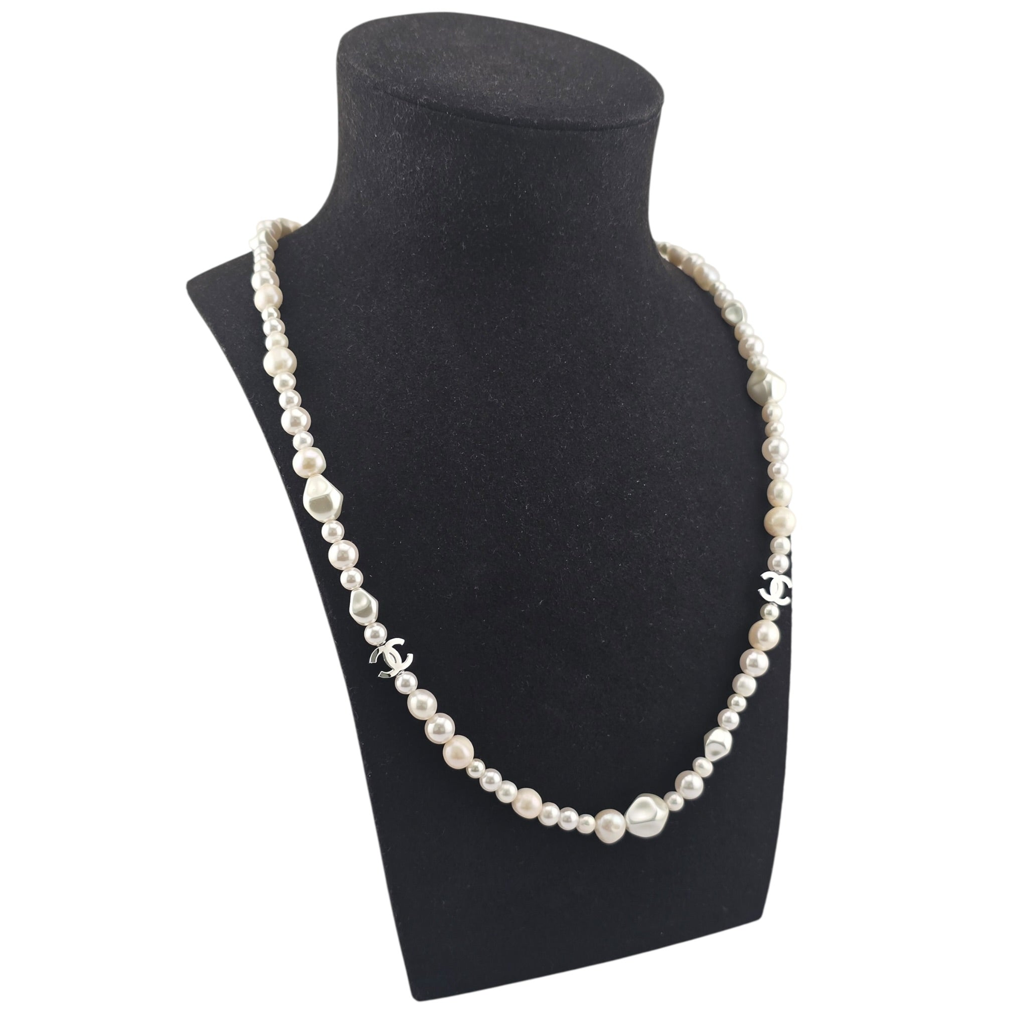 Chanel CC Long Faux Pearl Necklace 2026 CHANEL