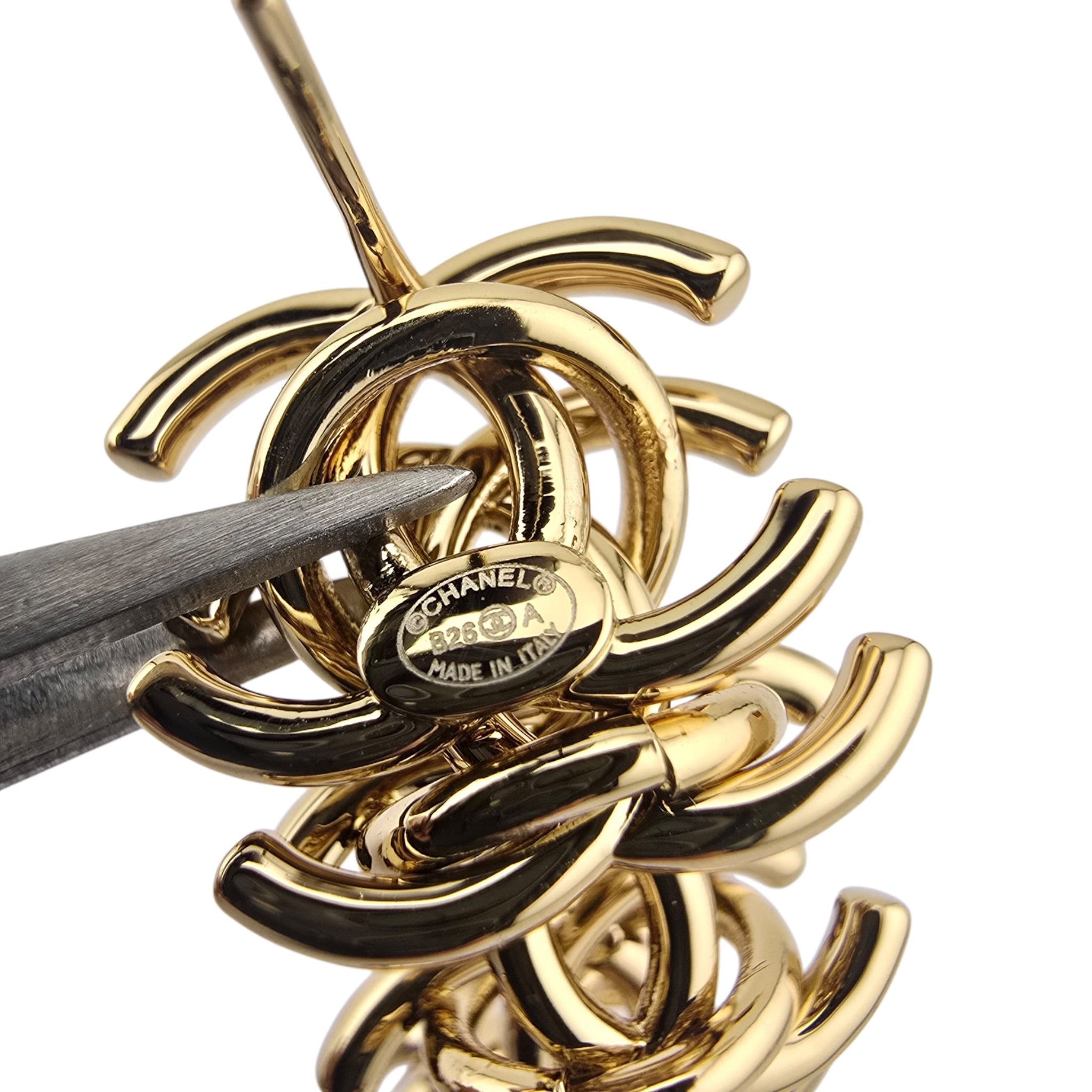Chanel CC Drop Pendant Gold Earrings 2026 CHANEL